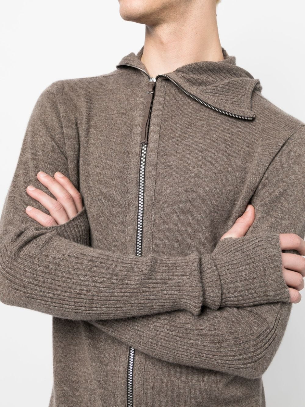 cashmere zip-up hoodie - 5