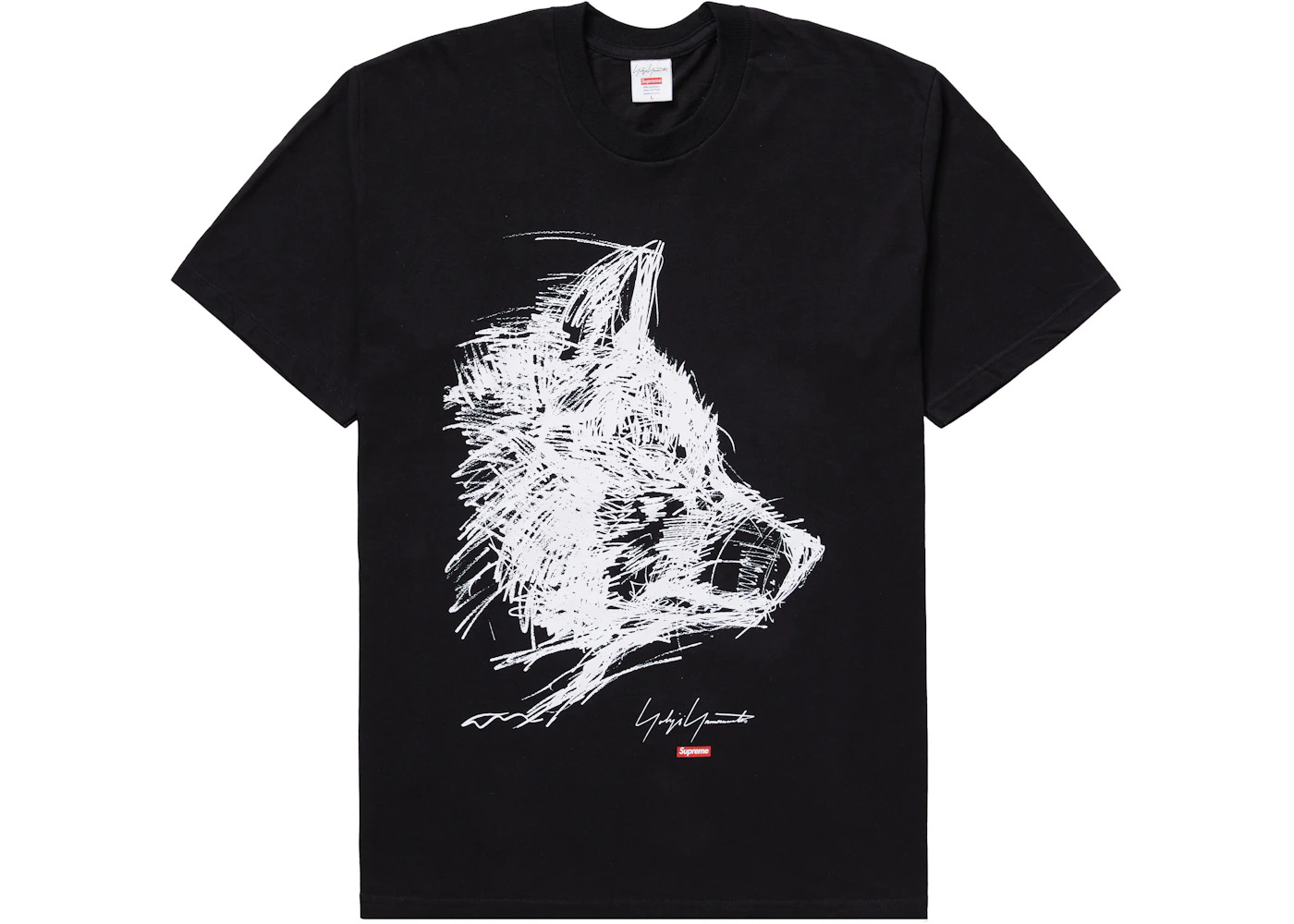 Supreme Yohji Yamamoto Scribble Wolf Tee Black - 1