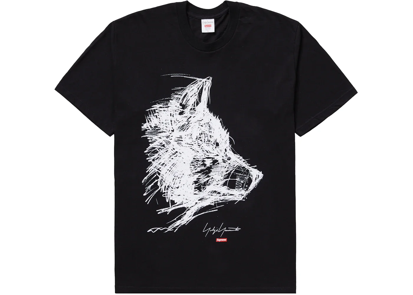 Supreme Yohji Yamamoto Scribble Wolf Tee Black - 1