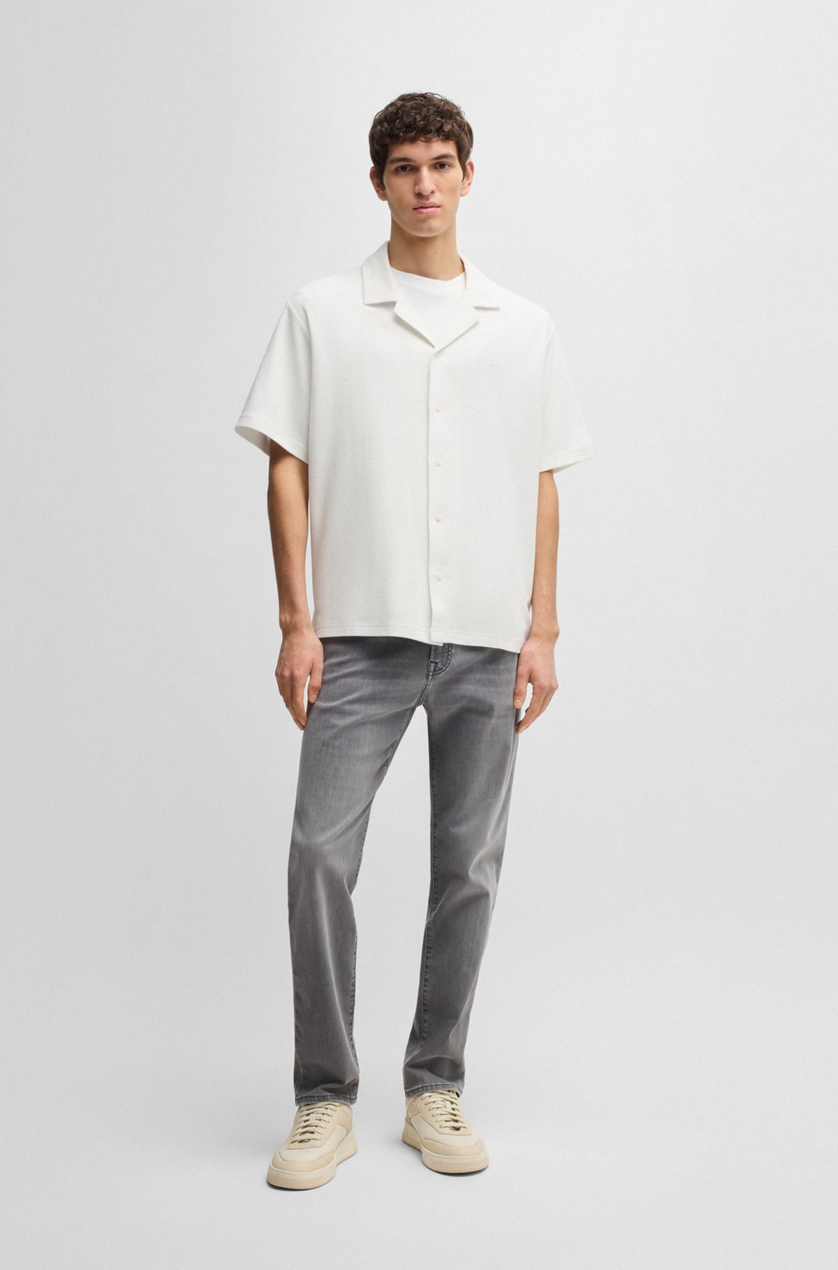RELAXED-FIT SHIRT IN WAFFLE COTTON - 4