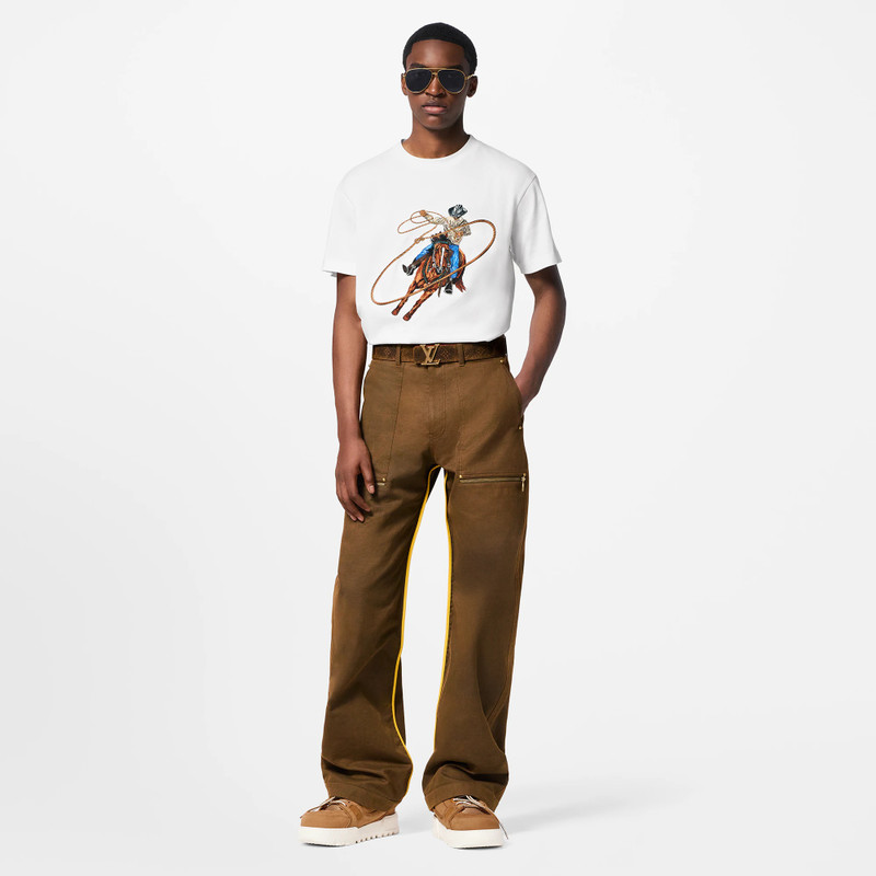 Louis Vuitton Graphic Embroidered Cotton T-Shirt outlook