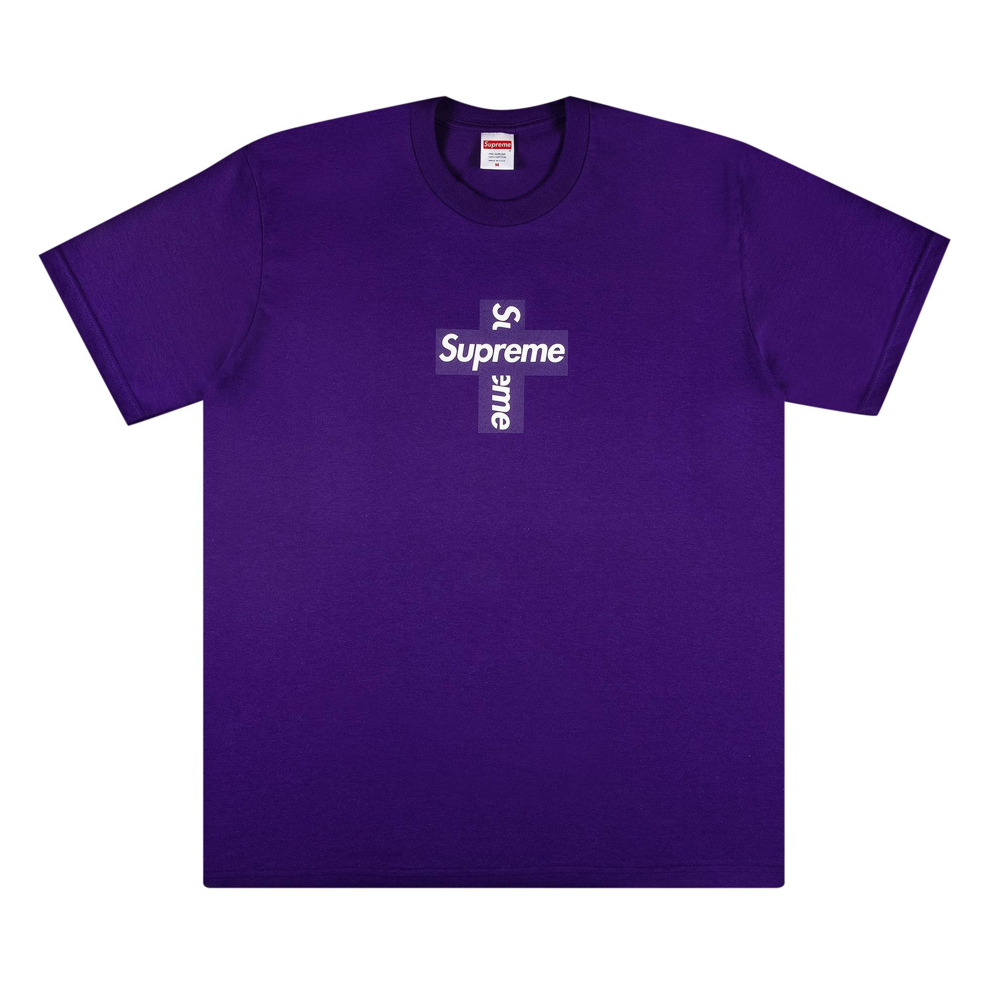 Supreme Cross Box Logo Tee 'Purple' - 1
