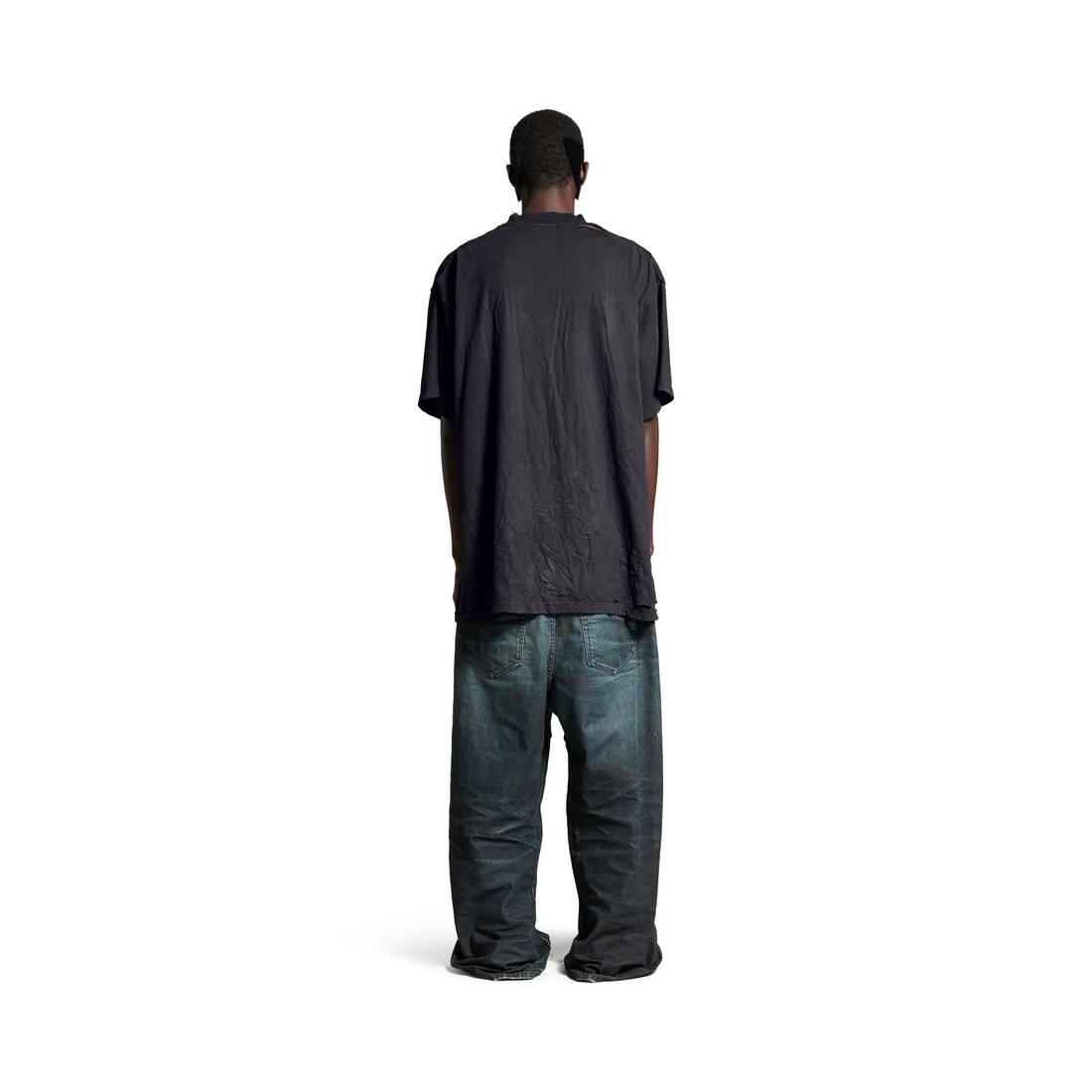 Men's Planet Earth T-shirt Oversized in Black - 4