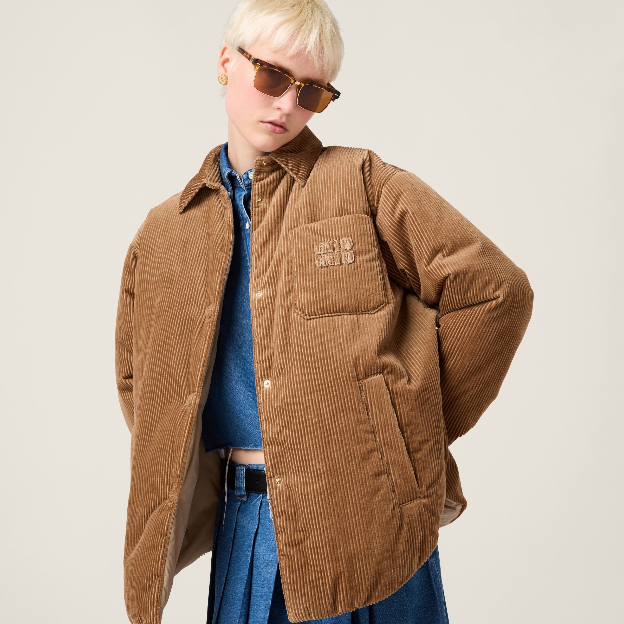 Medium-weight corduroy down jacket - 5