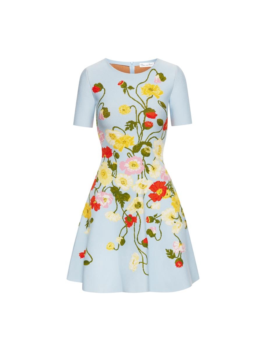 PAINTED POPPIES JACQUARD DRESS - 5