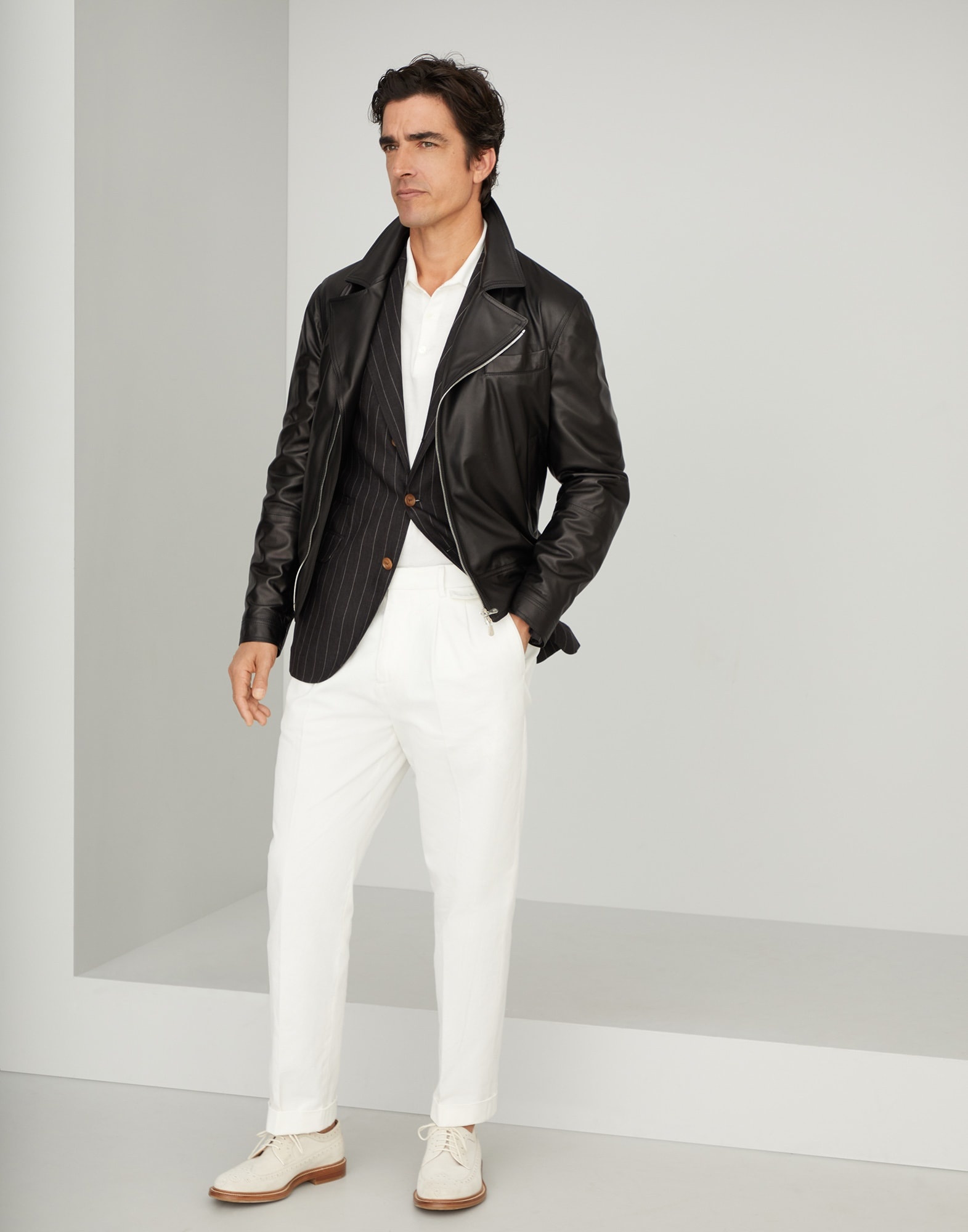 Polished nappa leather biker jacket - 5