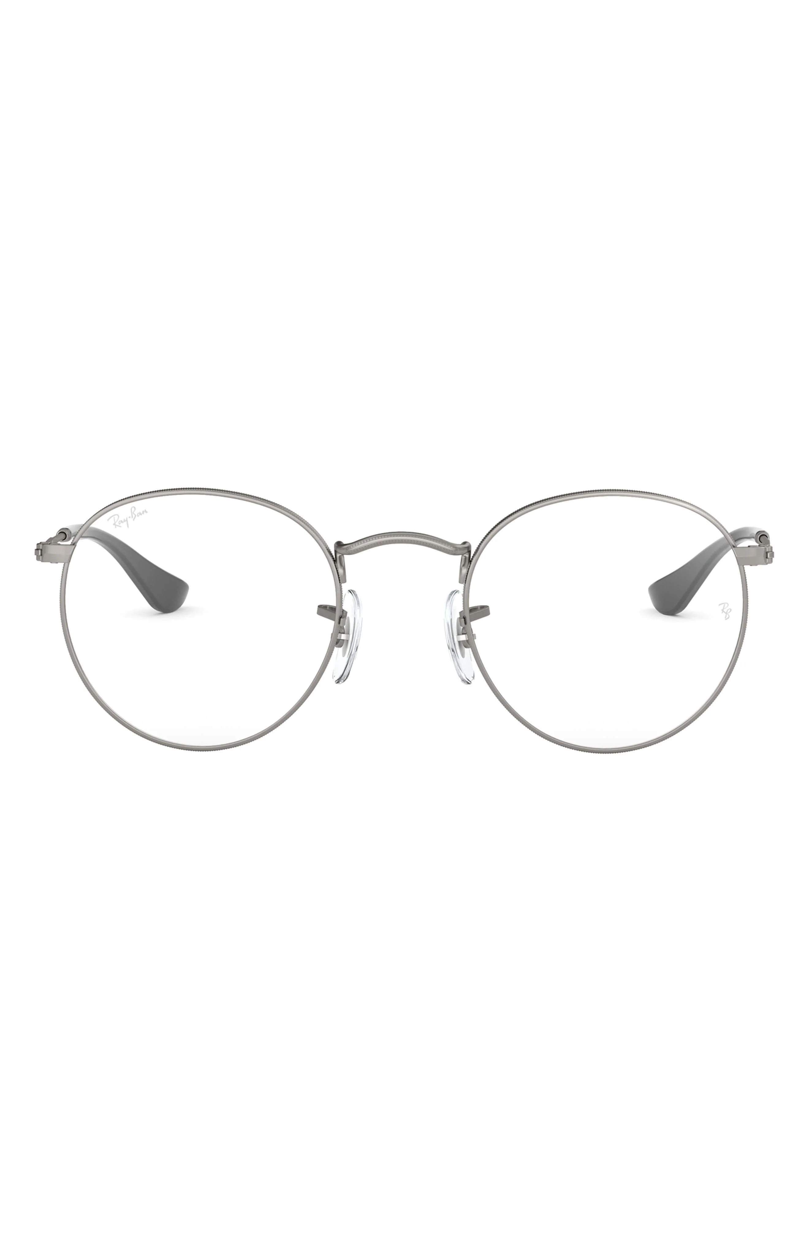 Ray-Ban Ray-Bay 47mm Round Optical Glasses in Matte Gunmetal at Nordstrom - 1