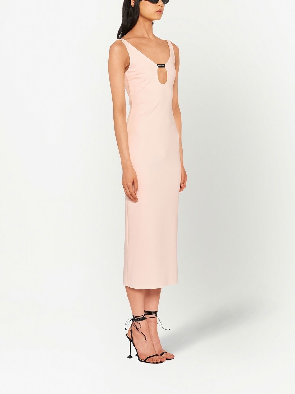 stretch-jersey keyhole-neck dress - 3
