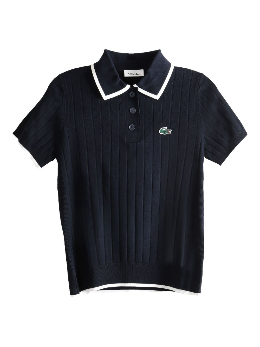 ribbed-knit polo shirt - 1