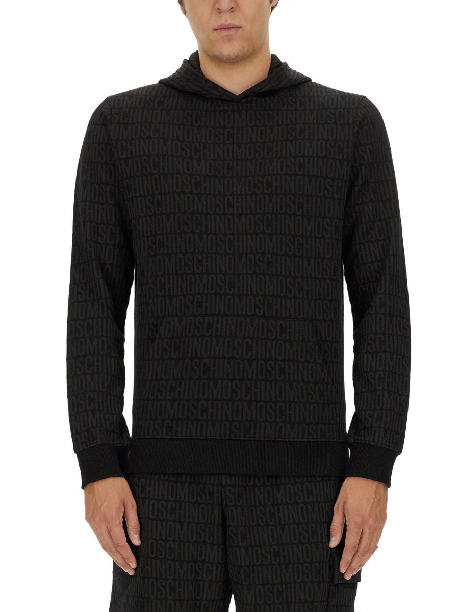 Moschino Men Sweatshirt With All Over Logo - 1