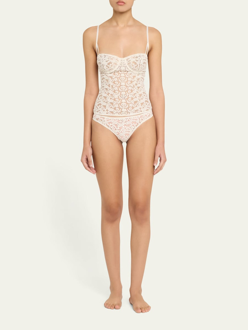 KIKI DE MONTPARNASSE Lola Stretch Tulle and Charmeuse Bustier outlook