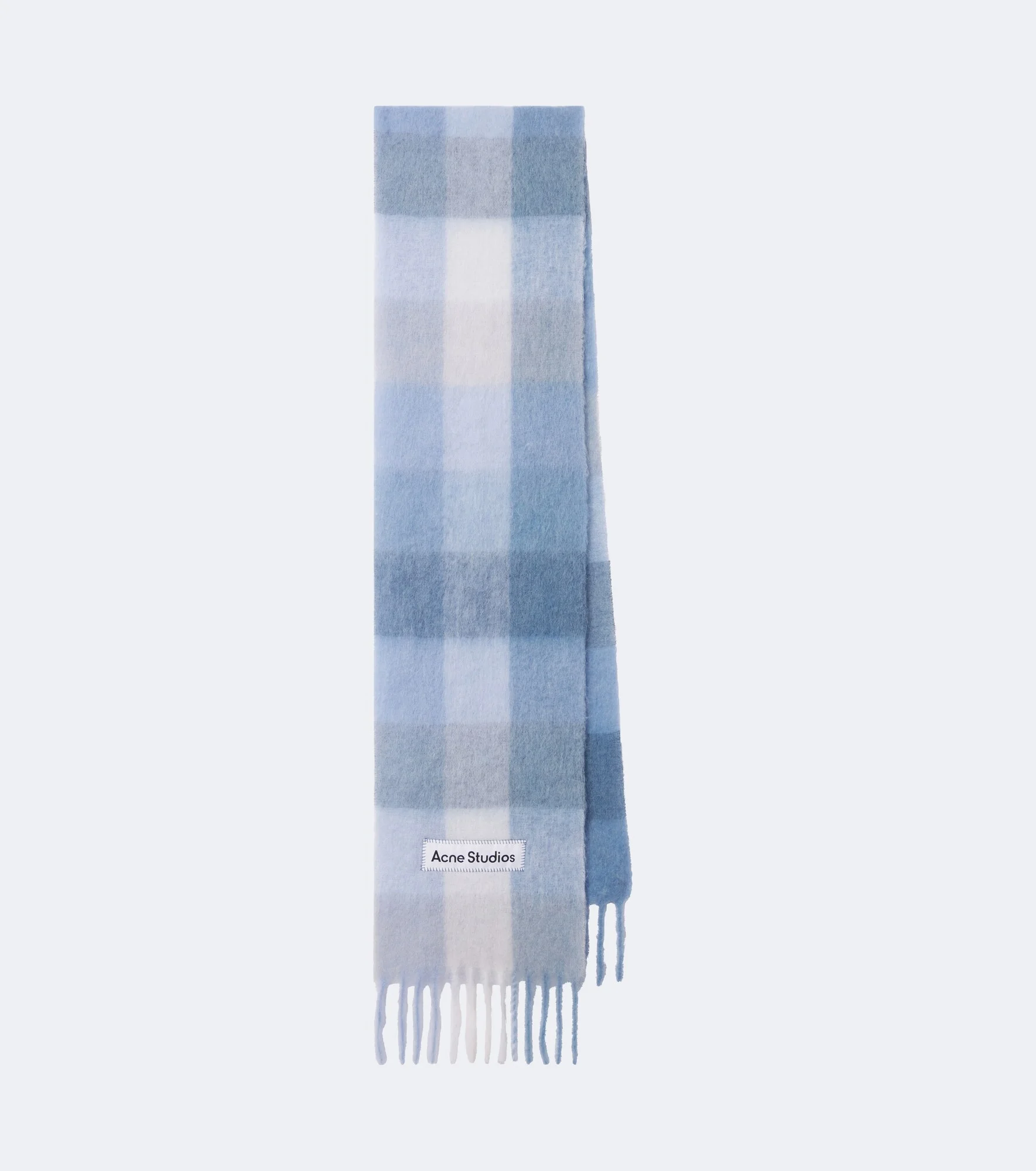 Checked alpaca, wool, and mohair-blend scarf - 1