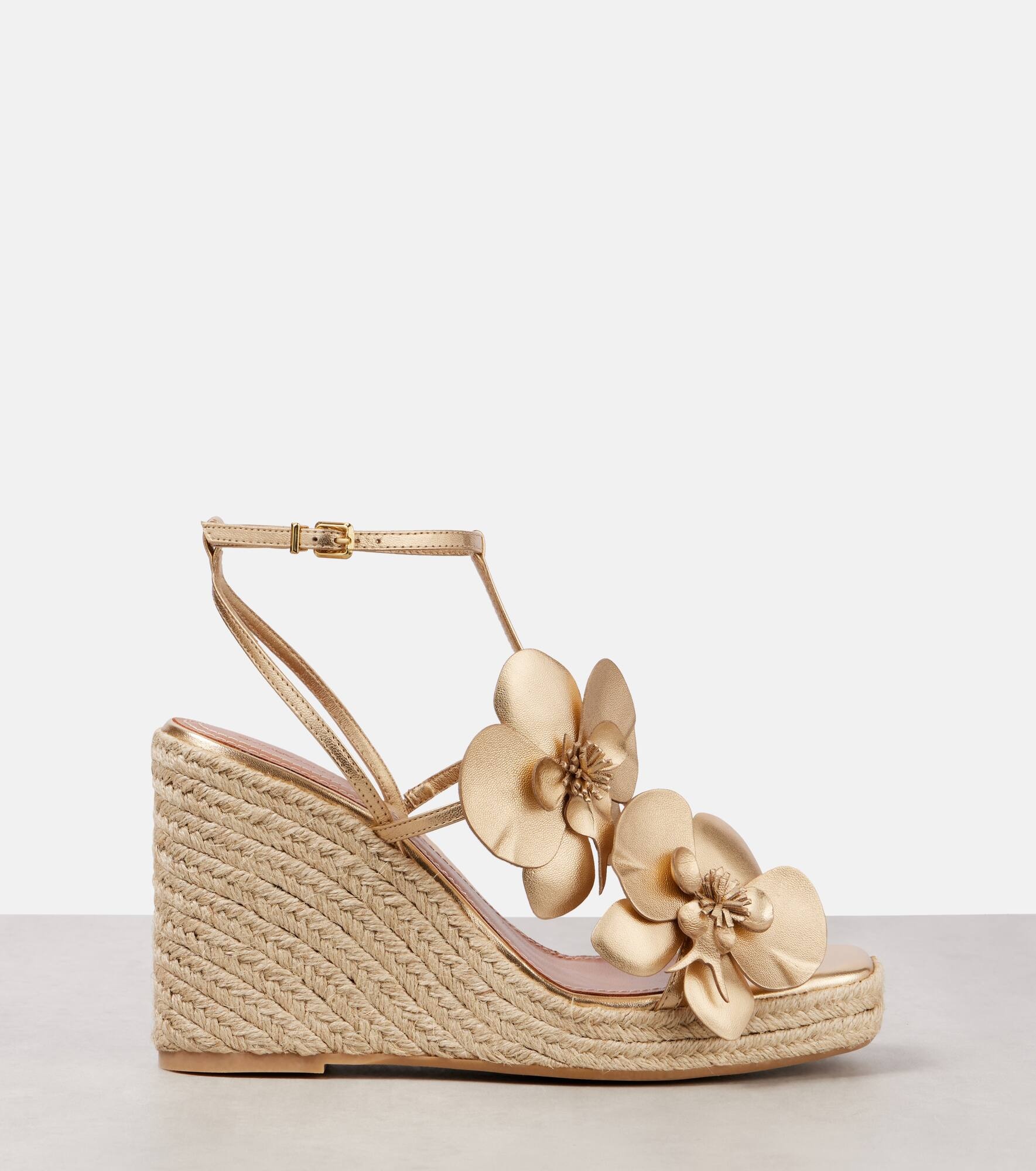 Orchid 110 metallic leather wedge sandals - 4