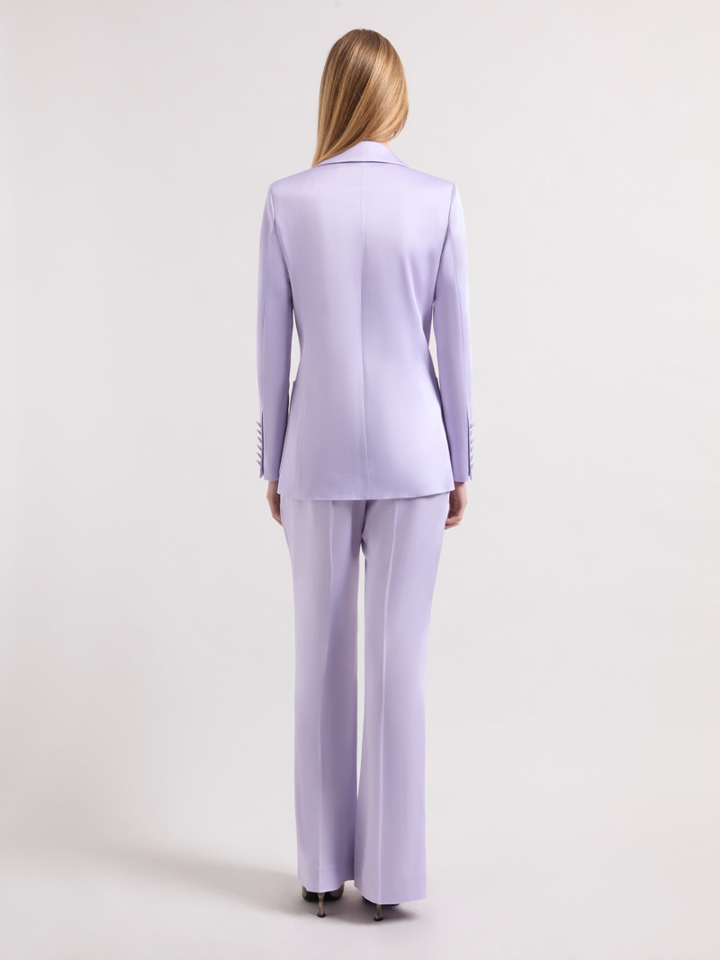Flared Crepe Satin Pants 4