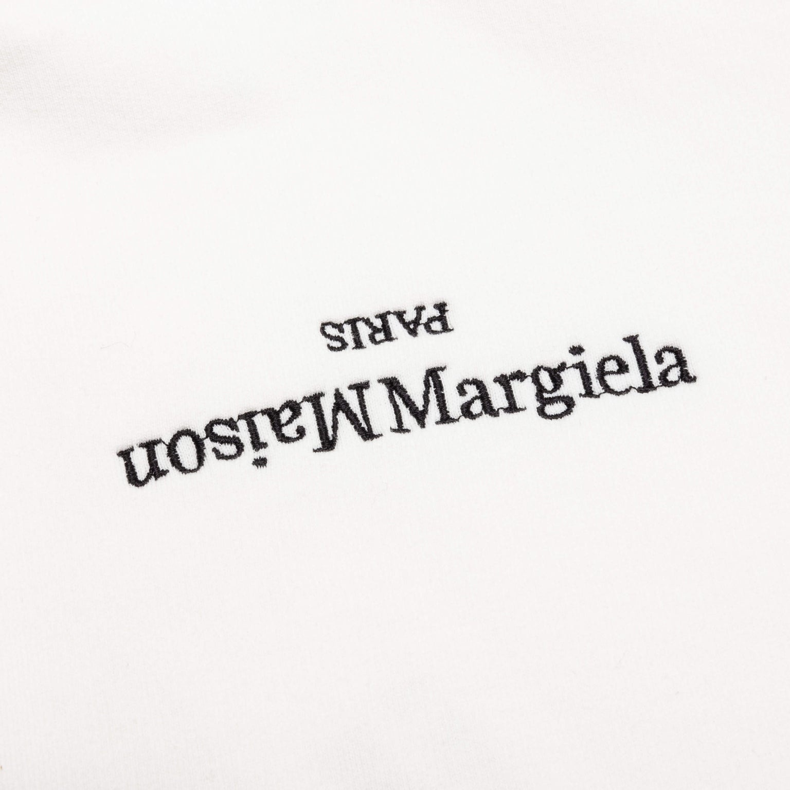 UPSIDE DOWN LOGO HOODIE - OFF WHITE/BLACK EMBROIDERY - 3
