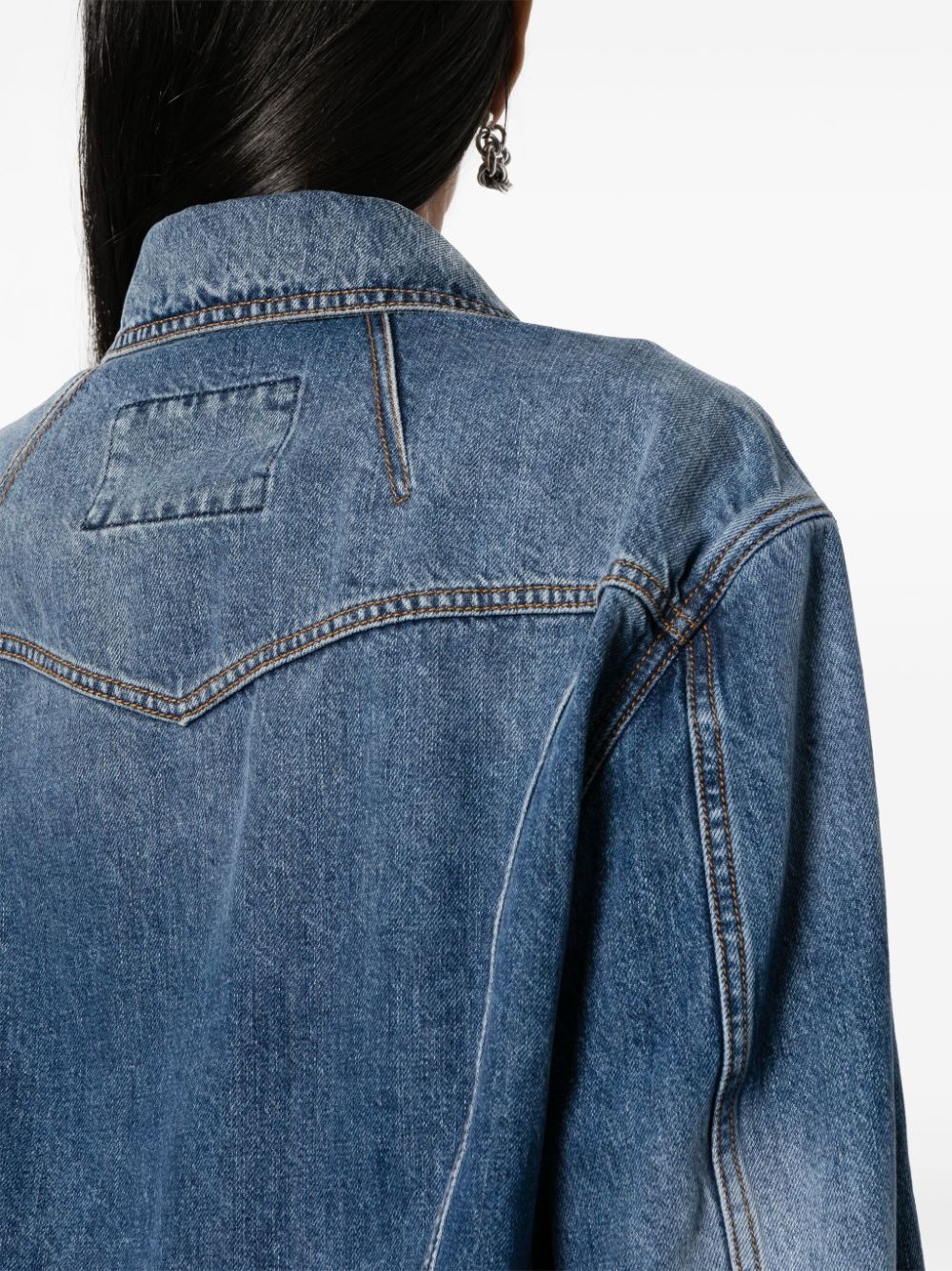 cropped denim jacket - 5