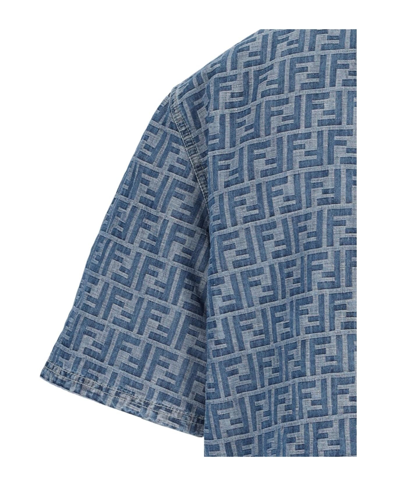FENDI 'ff' Chambray Denim Crop Zip Jacket | italist | REVERSIBLE