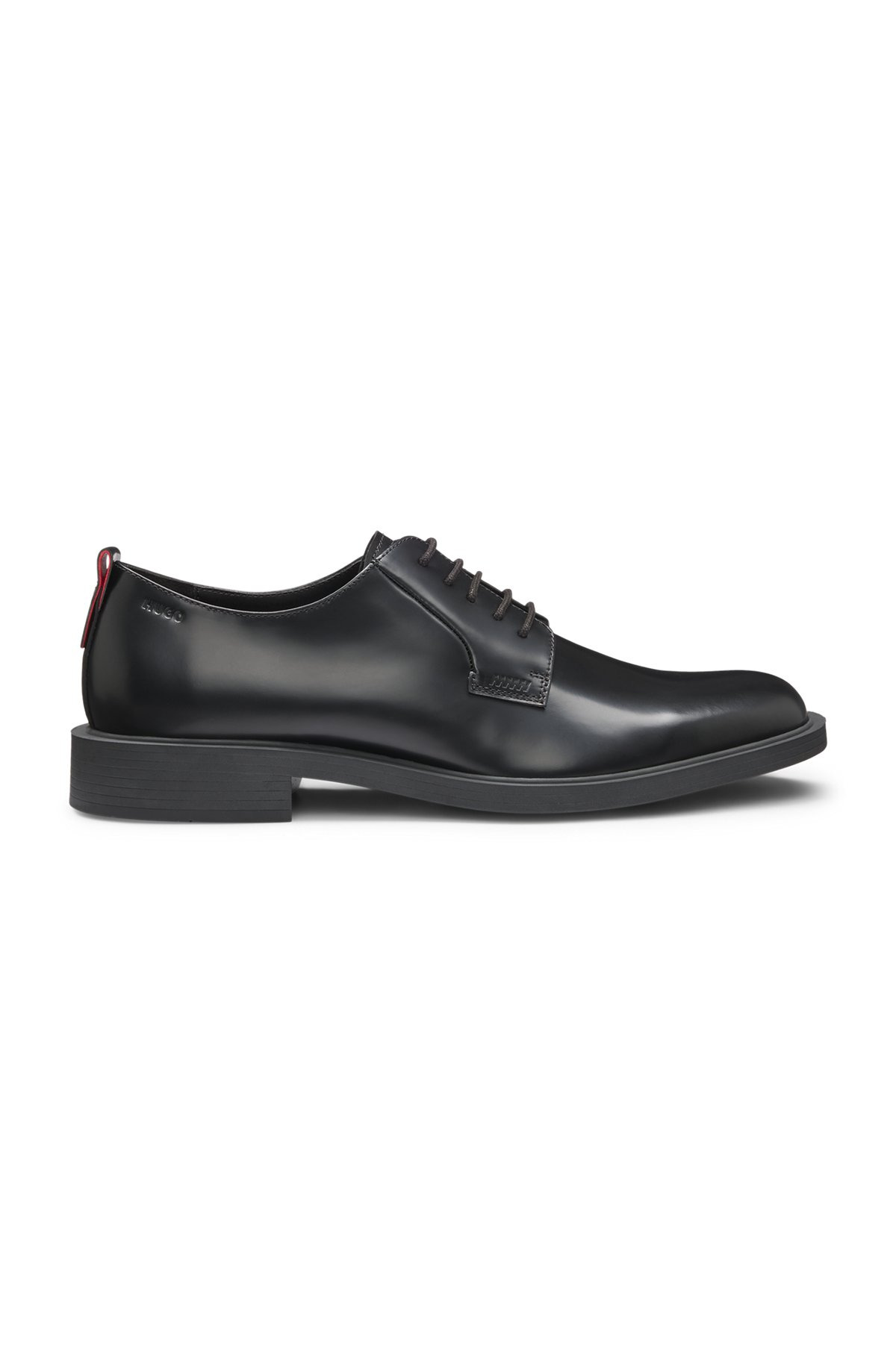 LEATHER DERBY SHOES WITH LOGO DETAIL - 1