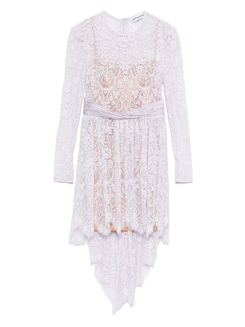 lace satin mini dress - 1