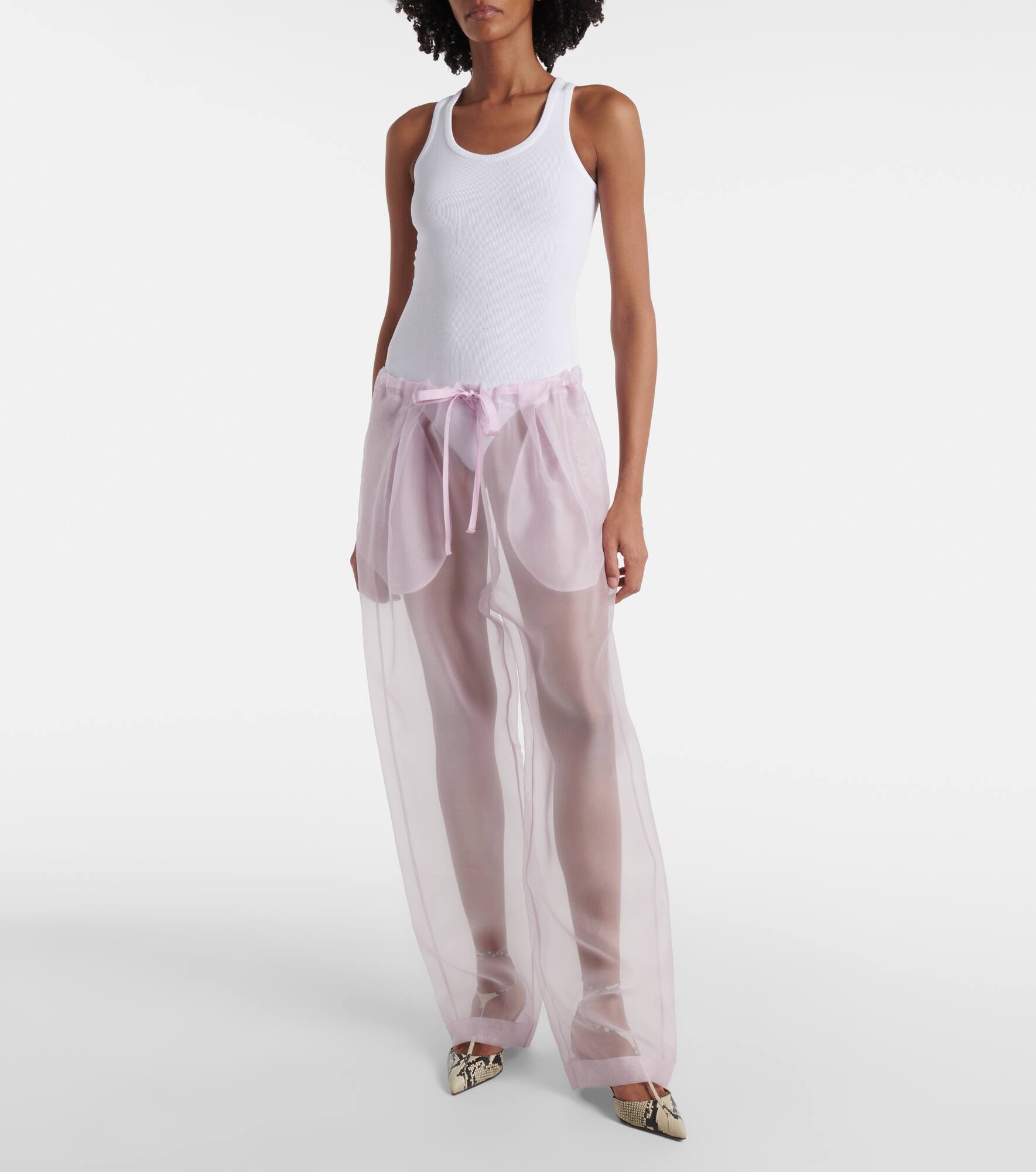 Trenton silk-blend organza wide-leg pants - 6