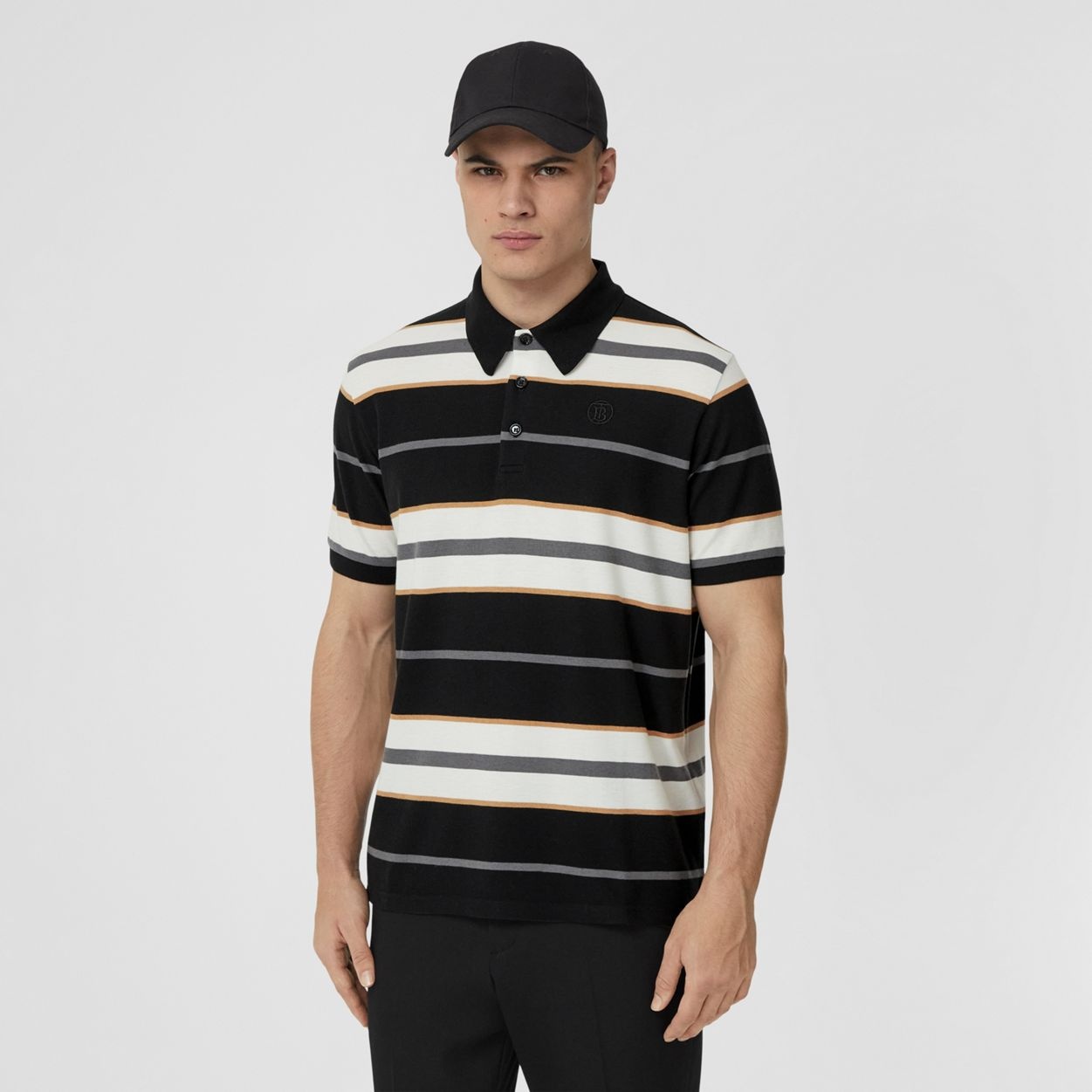 Striped Cotton Cashmere Polo Shirt - 5