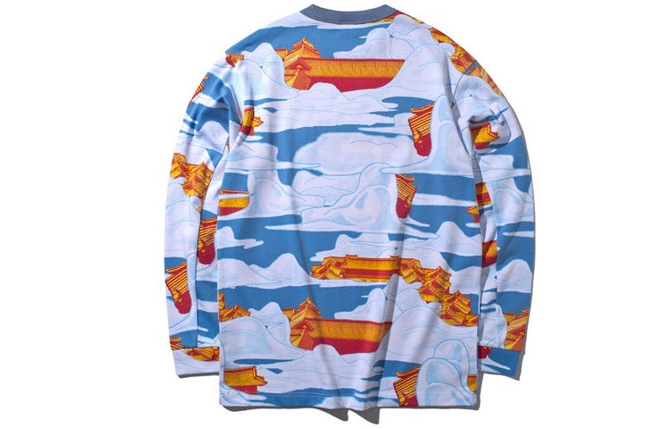 Li-Ning BADFIVE x XLARGE Crossover Printing Long Sleeves 'Blue White' AWEP027-1 - 2