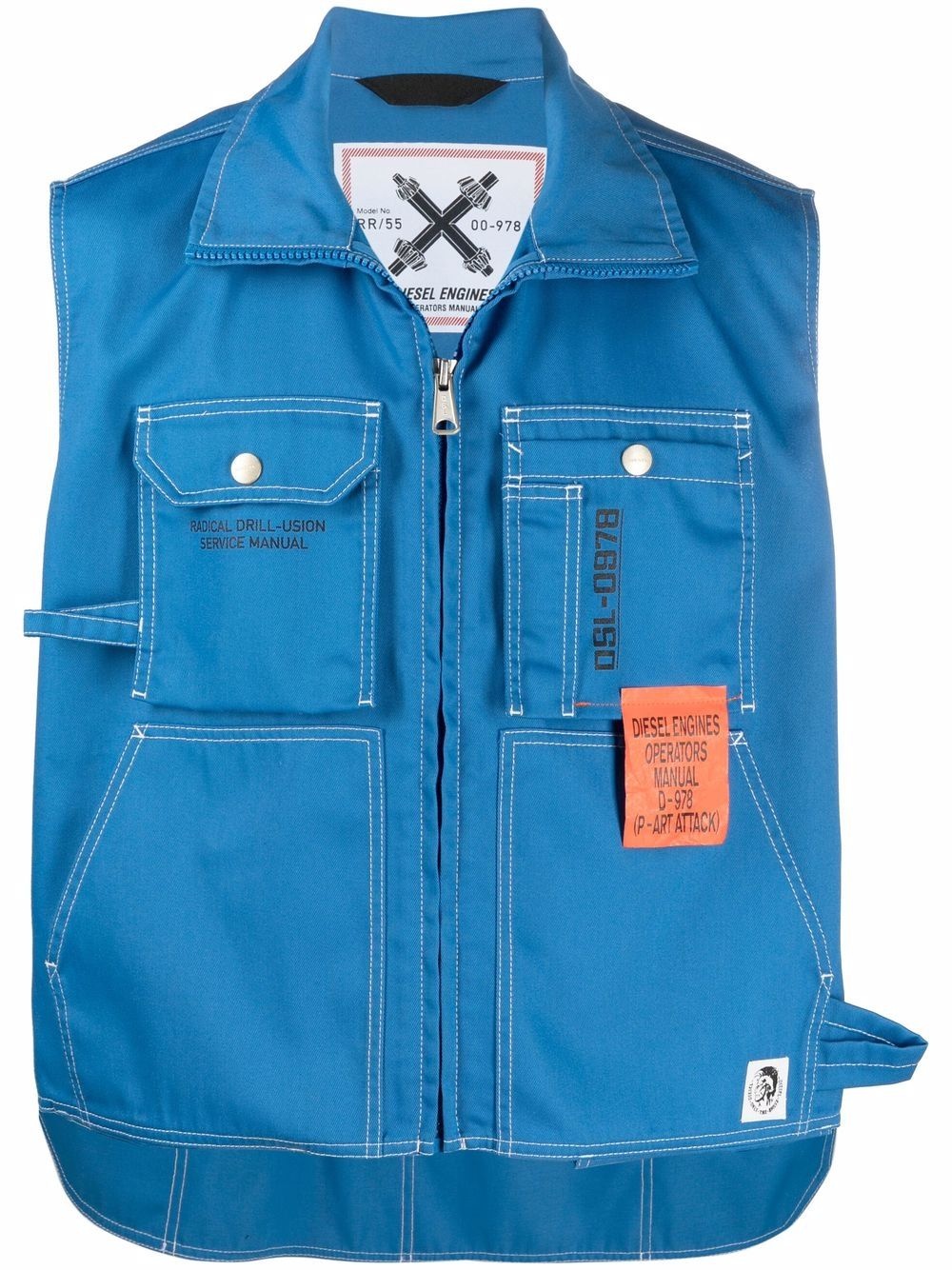 hidden-pocket workwear vest - 1