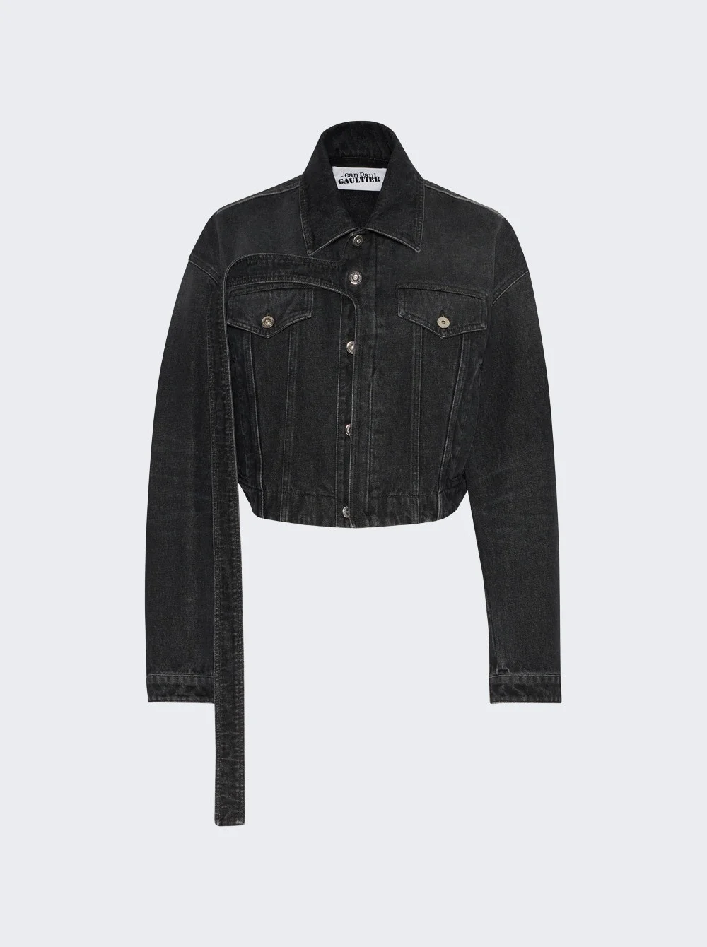 Denim Strap Jacket Vintage Black - 1