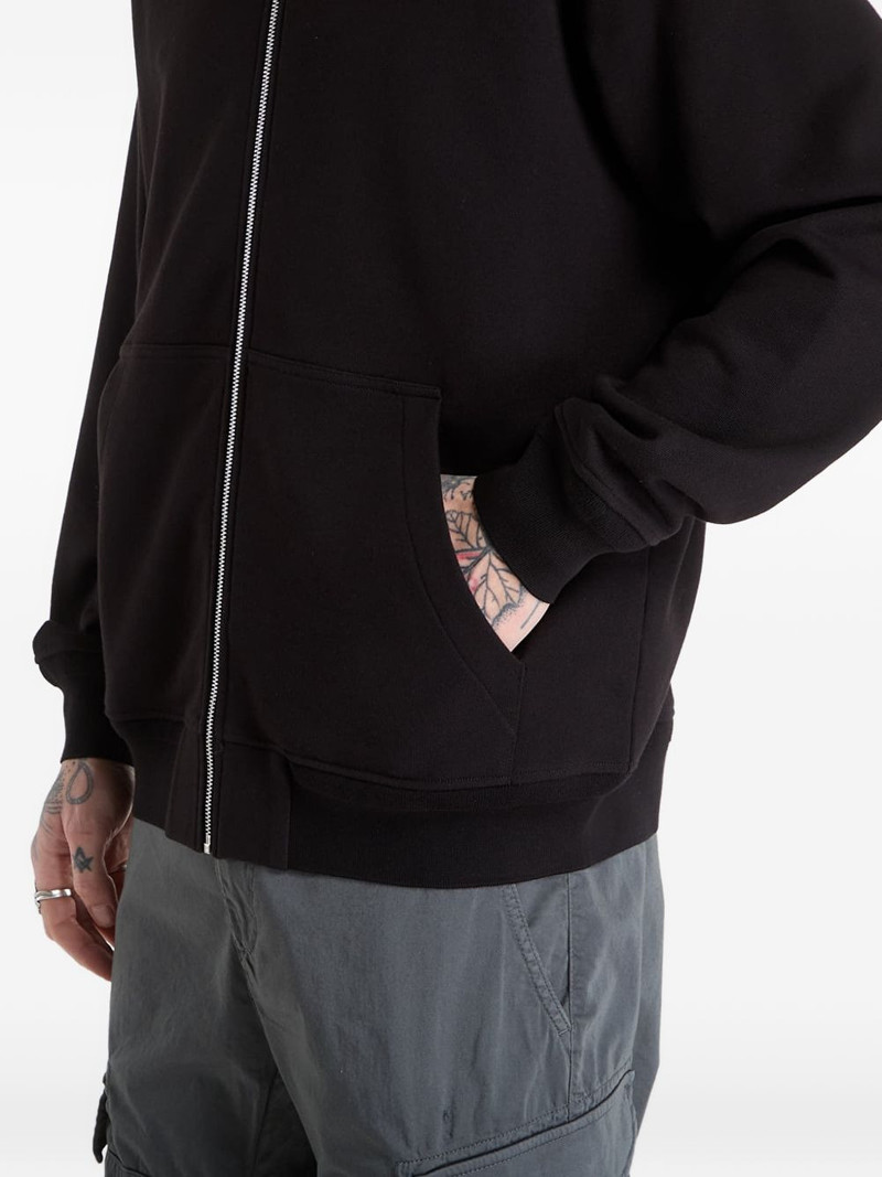 Diagonal Raised zip-up cotton hoodie 5