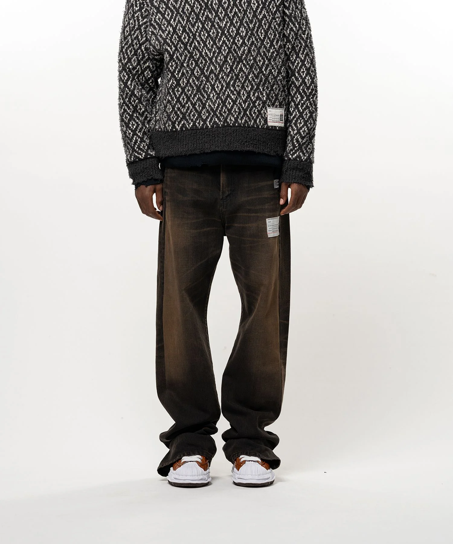 Folded Denim Pants - 1
