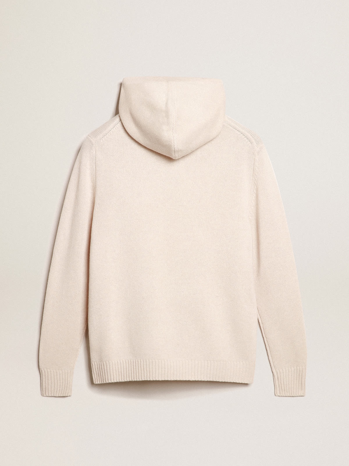 Women’s white cashmere blend sweatshirt with hood - 6