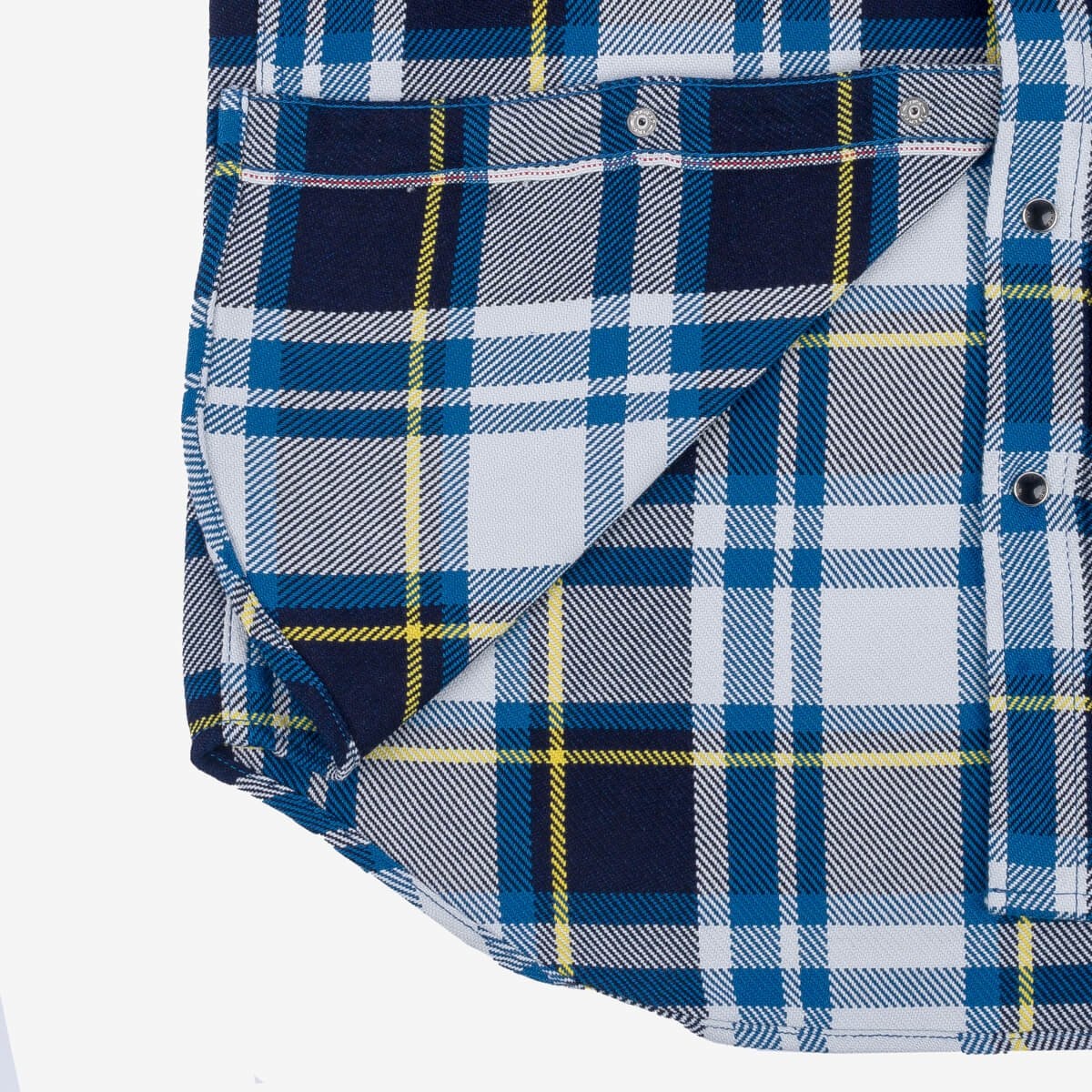 IHSH-390-BLU 9oz Selvedge American Check Western Shirt - Blue - 13