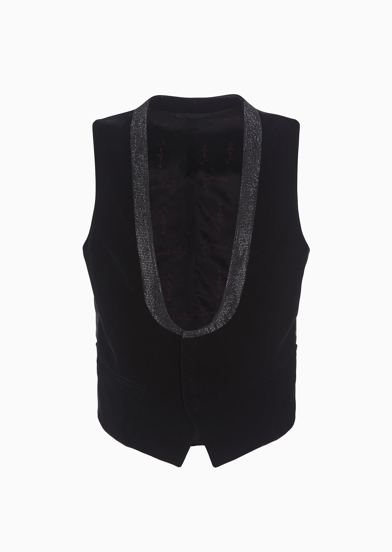 Giorgio’s single-breasted waistcoat in velvet - 1