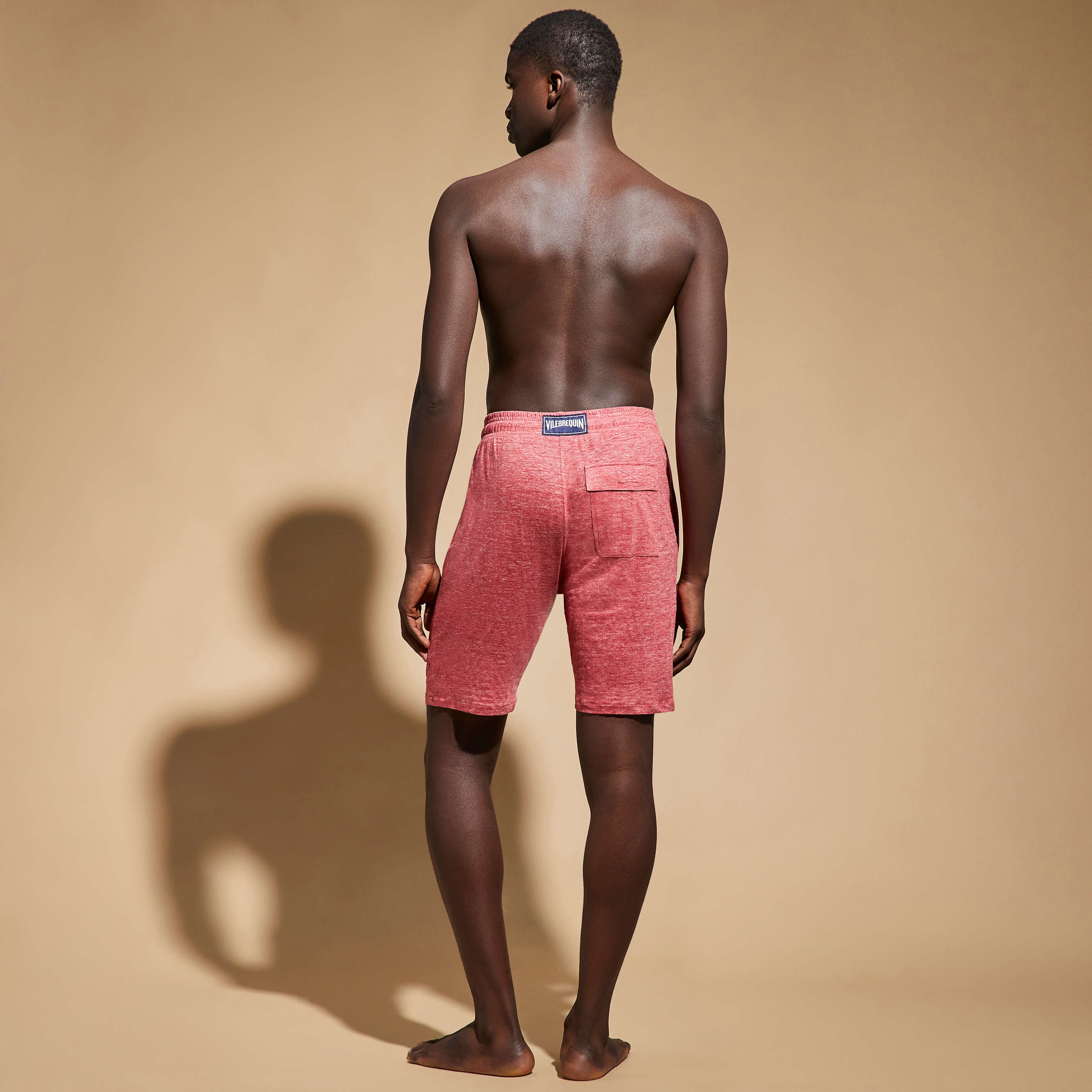 Unisex Linen Bermuda Shorts Solid - 4