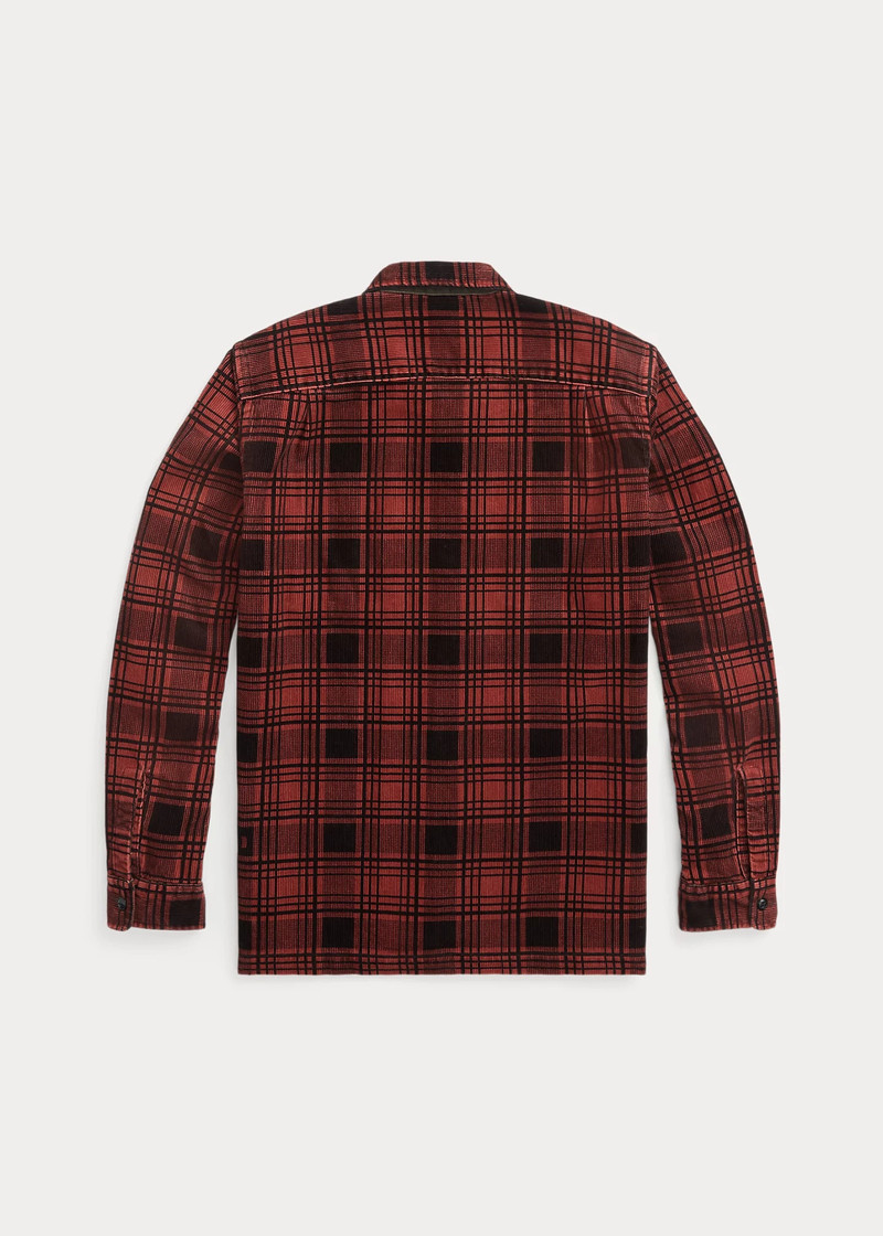 RRL by Ralph Lauren Plaid-Print Corduroy Camp Shirt outlook
