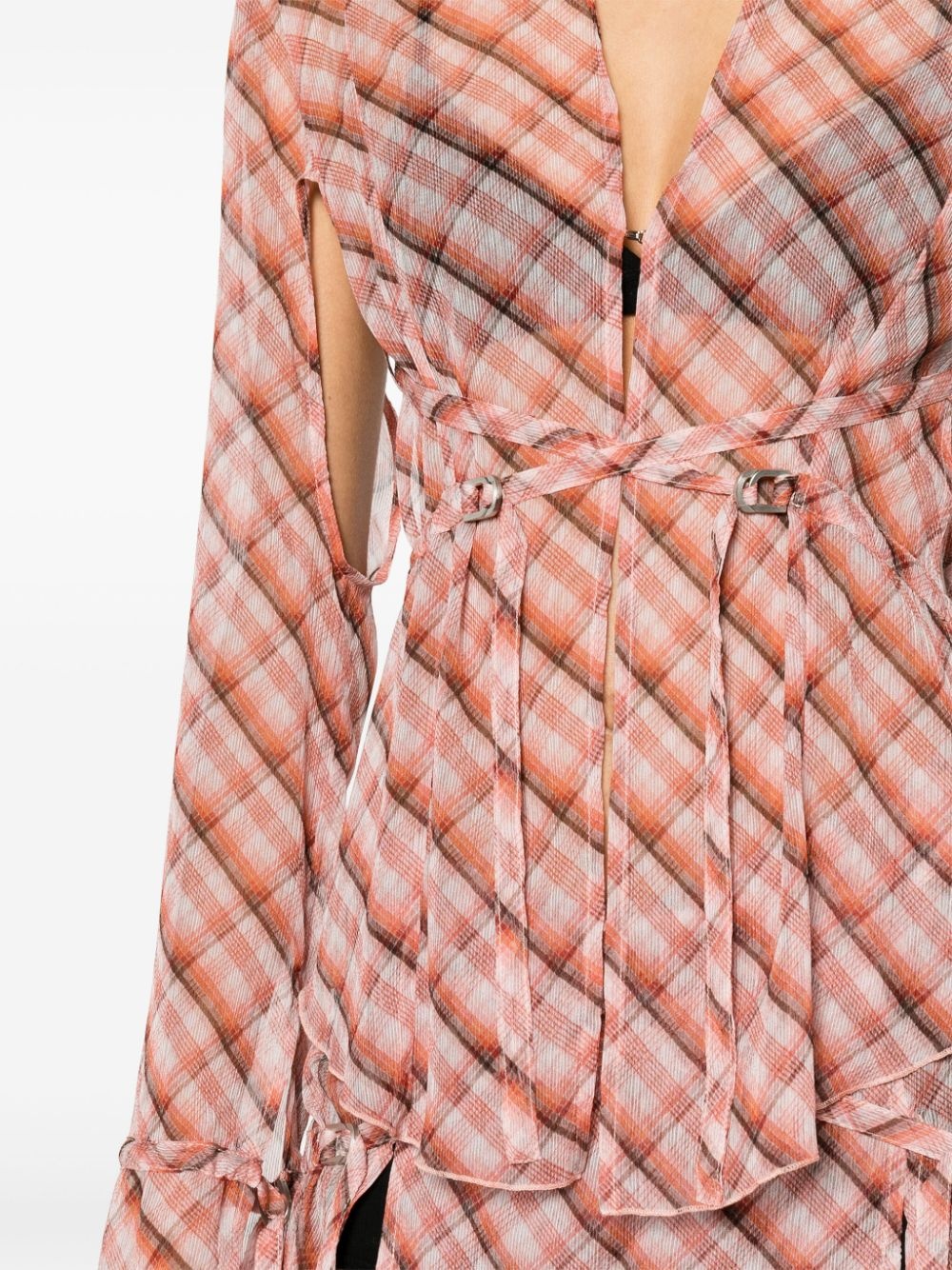 Thrall strappy checked shirt - 5