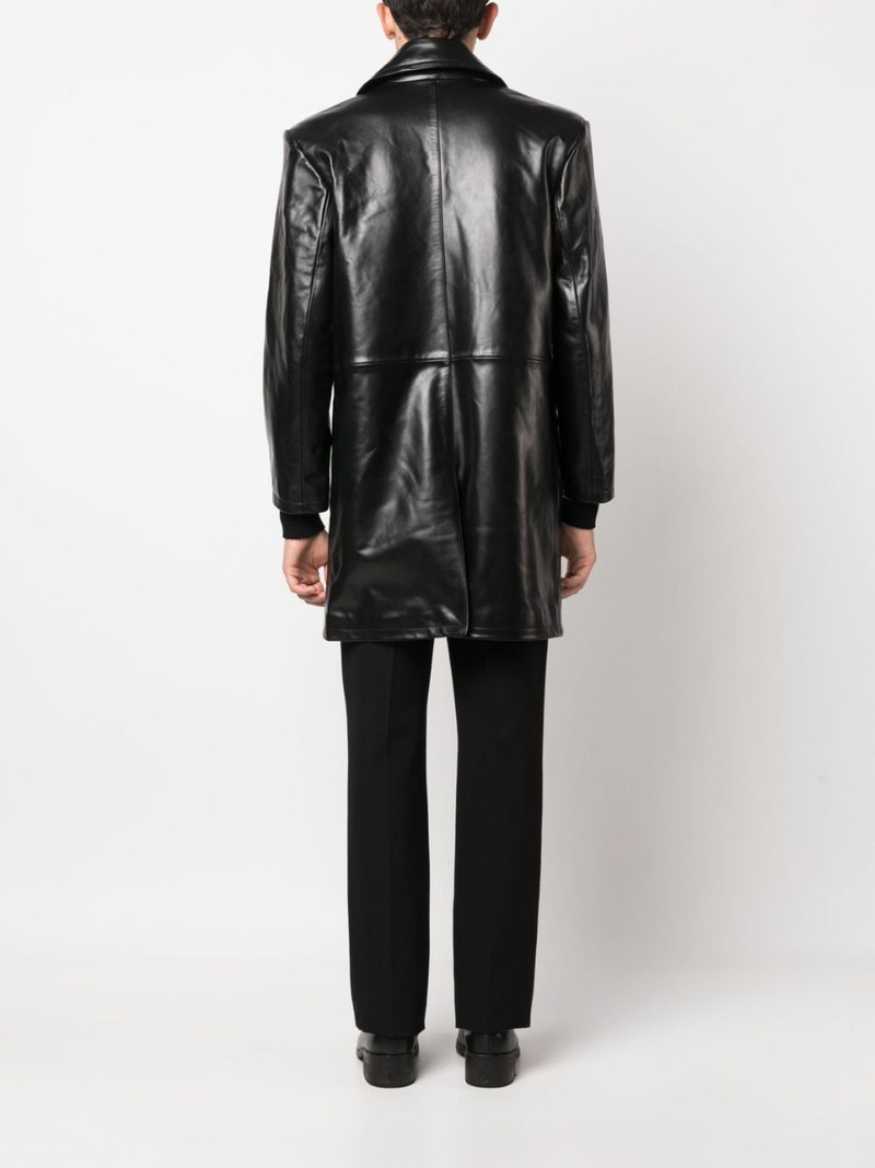 single-breasted leather coat 5