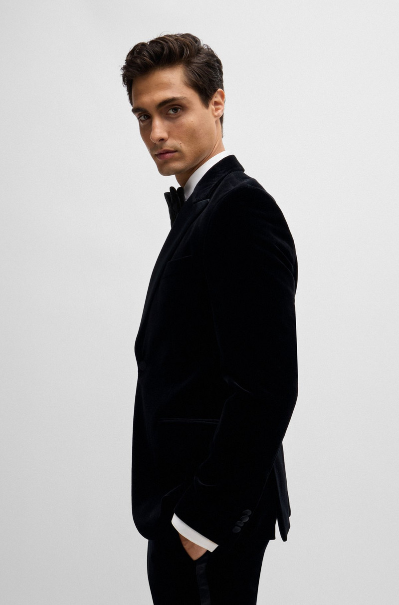 SLIM-FIT TUXEDO JACKET IN PURE-COTTON VELVET 6