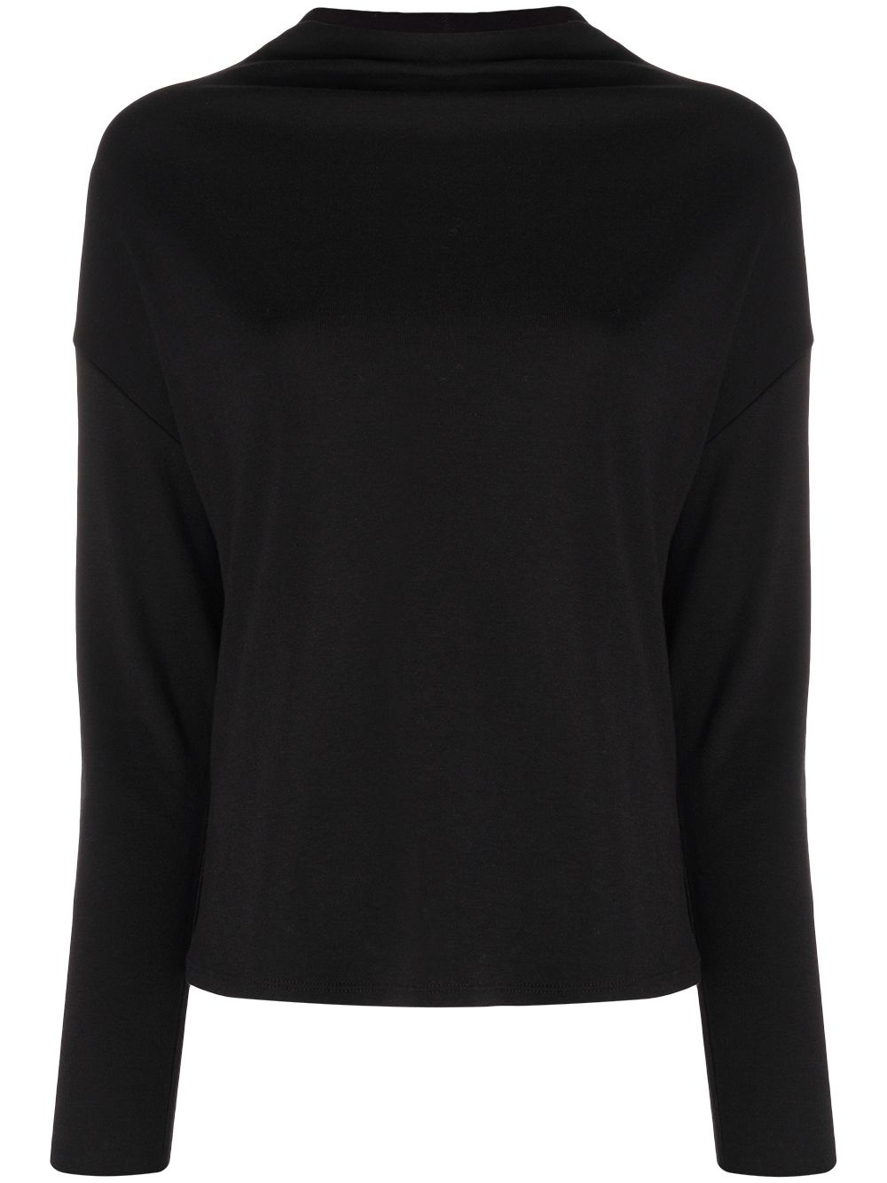 cowl-neck long-sleeve blouse - 1