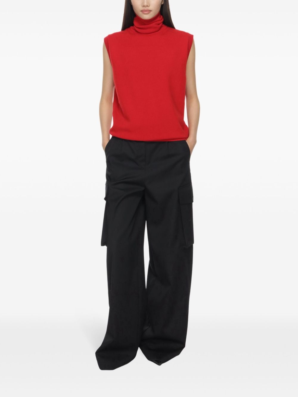 roll-neck knitted vest - 2