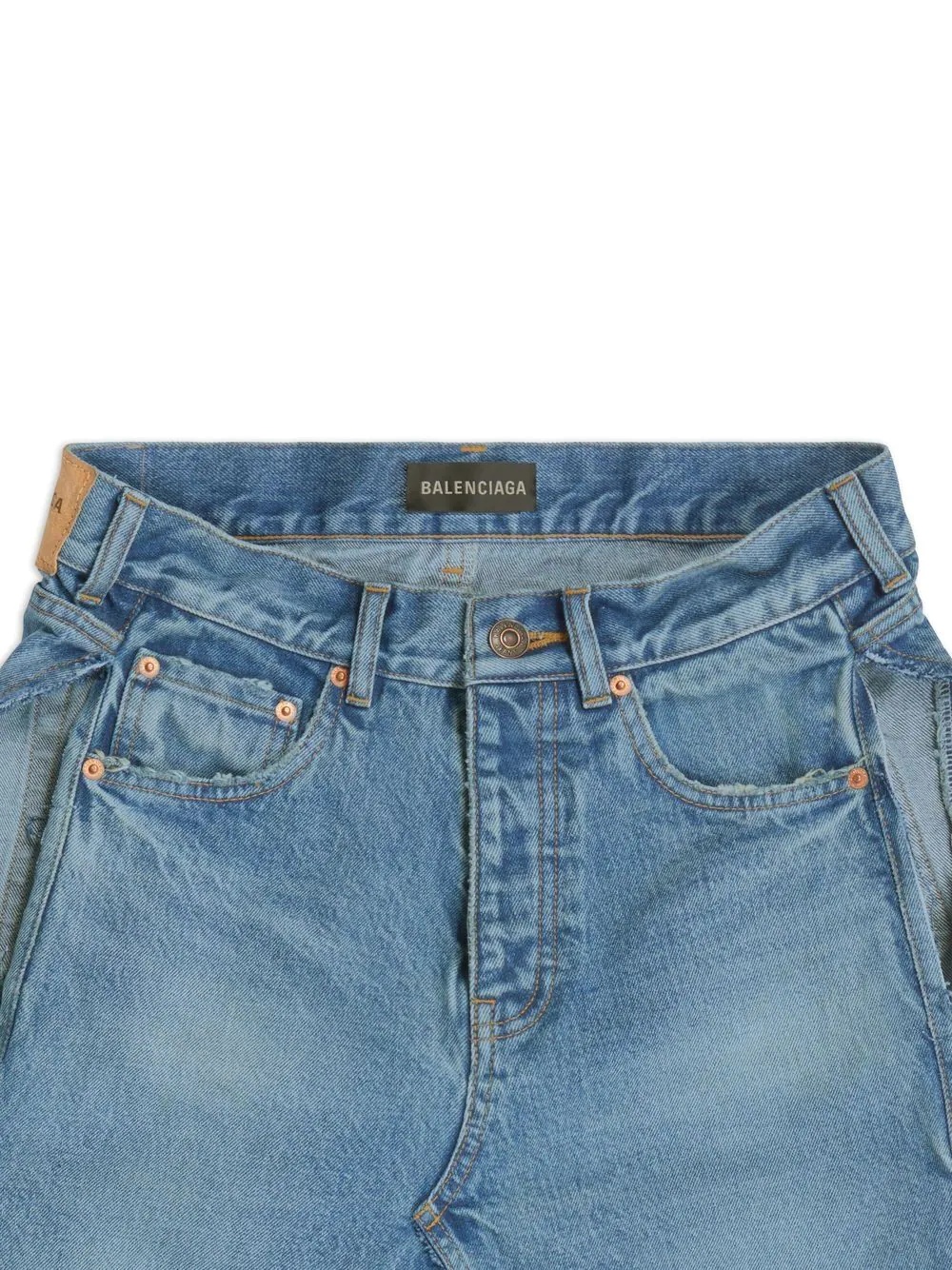 sleeveless denim asymmetrical top - 5