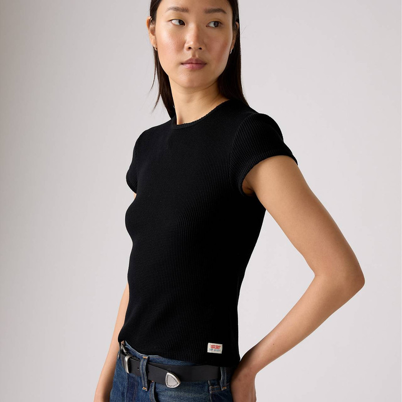 DRY GOODS WAFFLE CAP-SLEEVE TEE 5