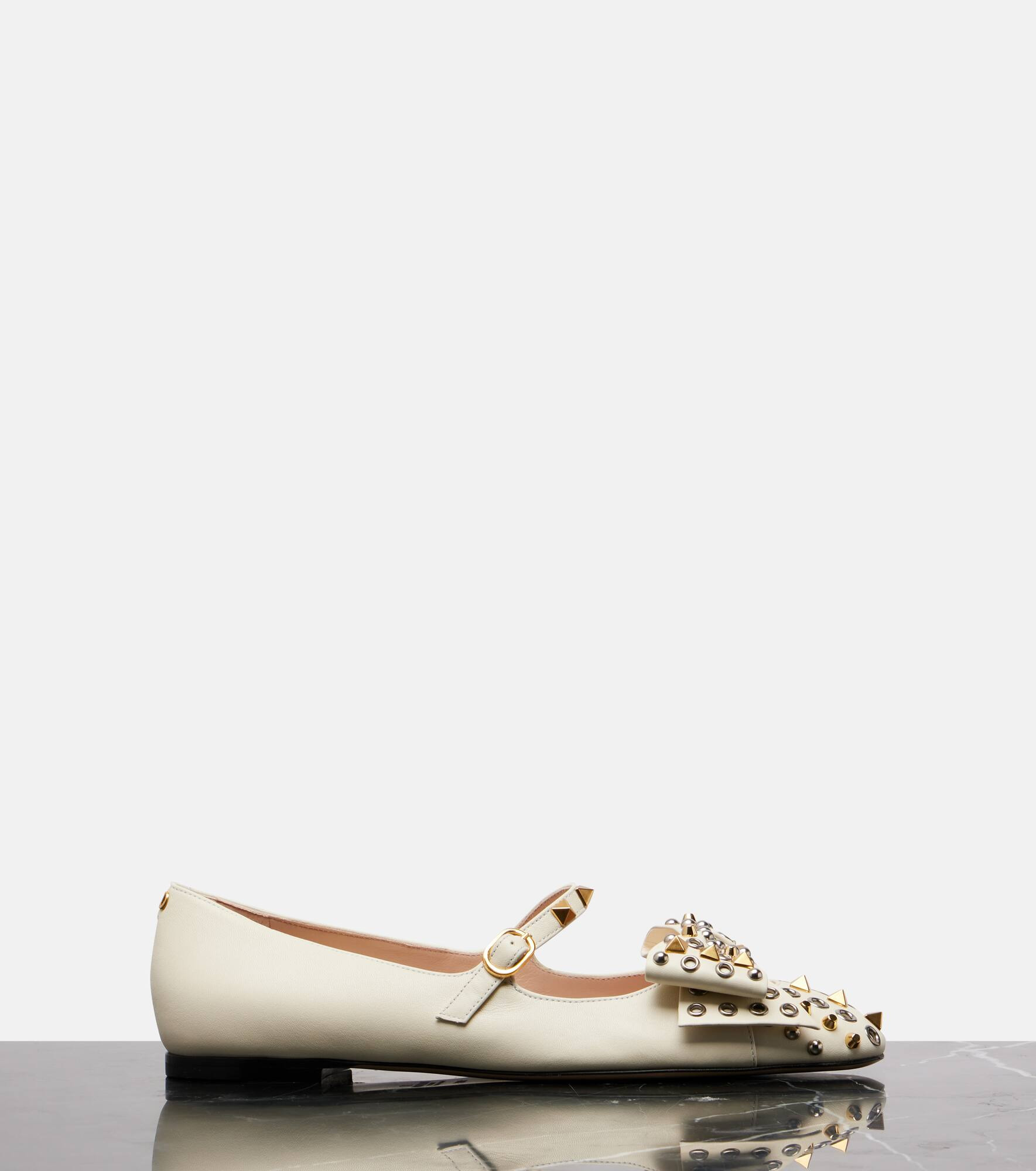 Bowow studded leather Mary Jane flats - 4