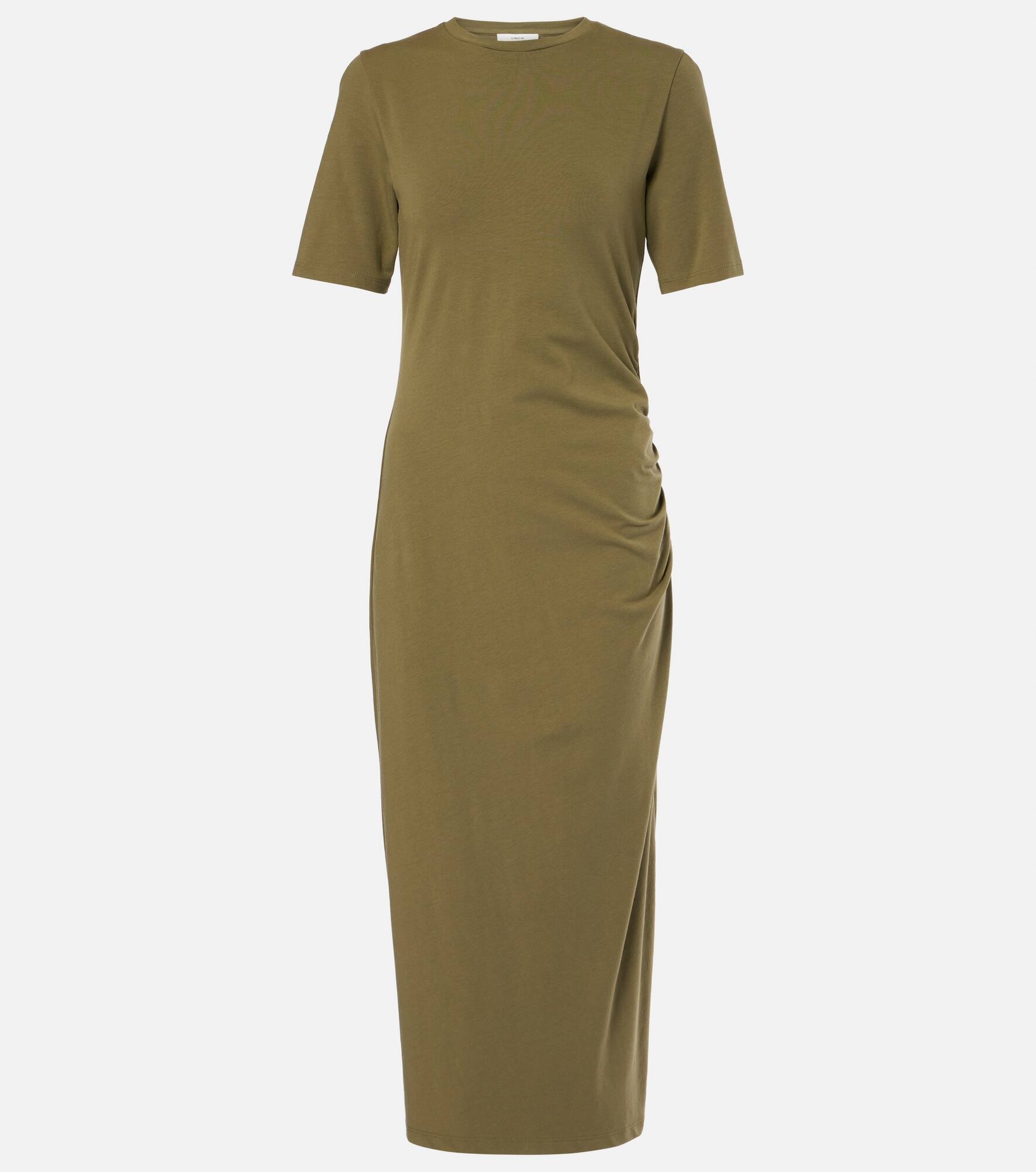 Cotton-blend jersey midi dress - 1