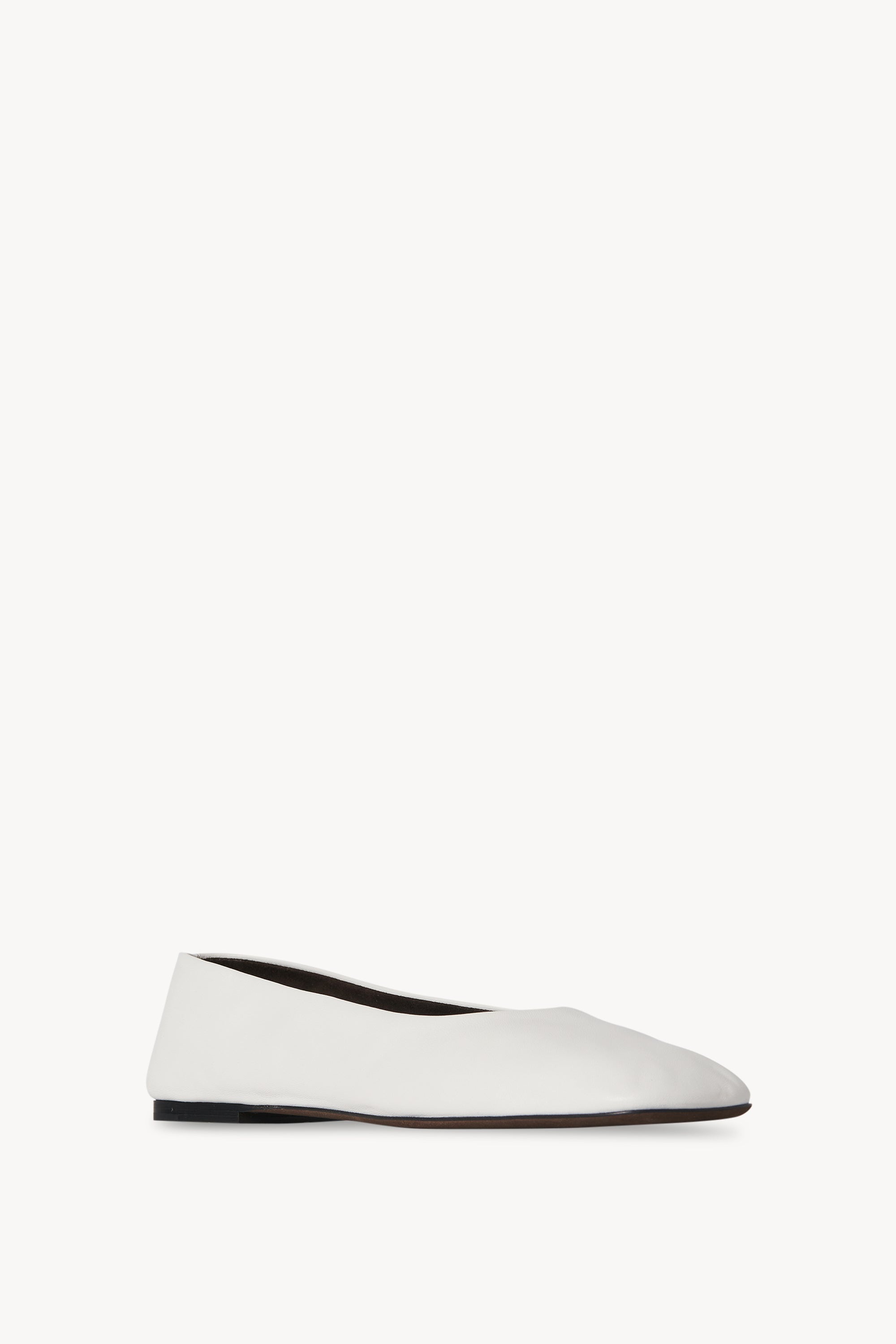 Square Ballet Flat in Leather - 2