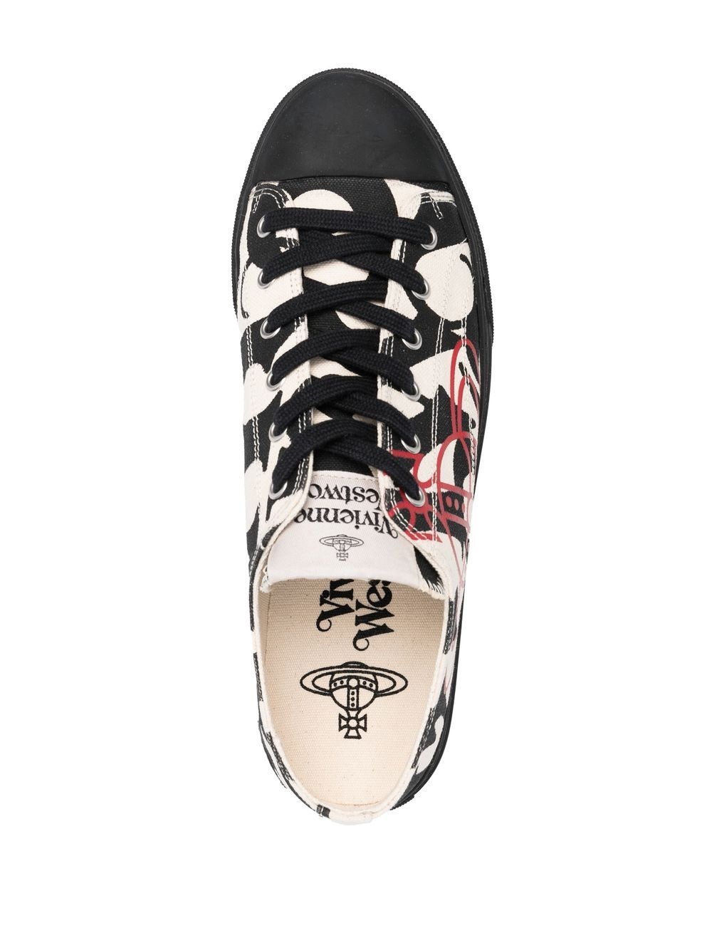 graphic-print low-top sneakers - 4