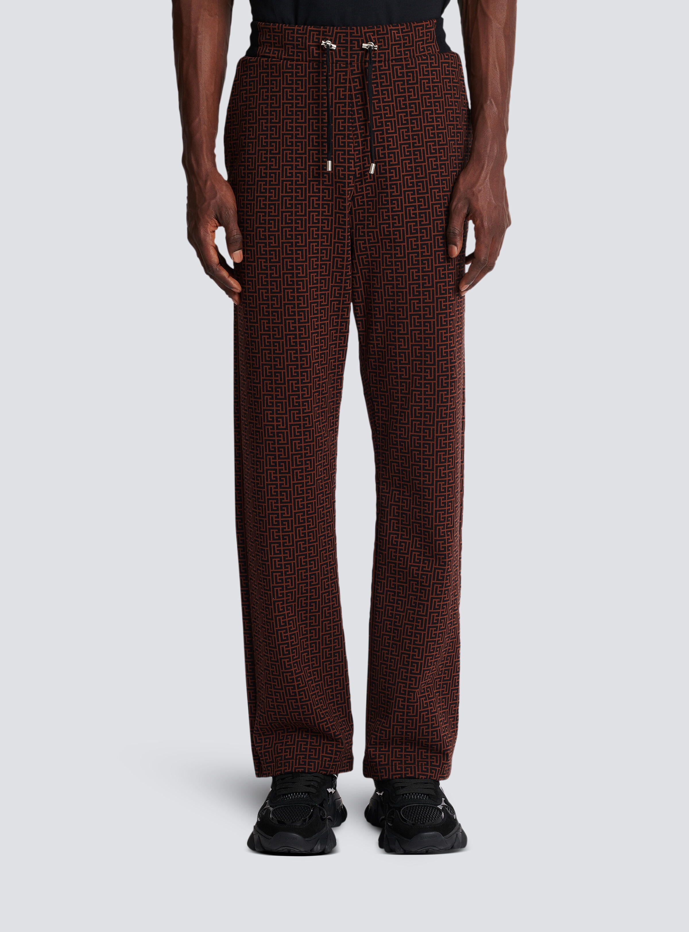 Monogrammed pyjama-style trousers - 5