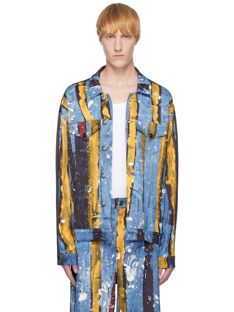 Navy & Blue Silky Oversized 'Denim' Jacket 1