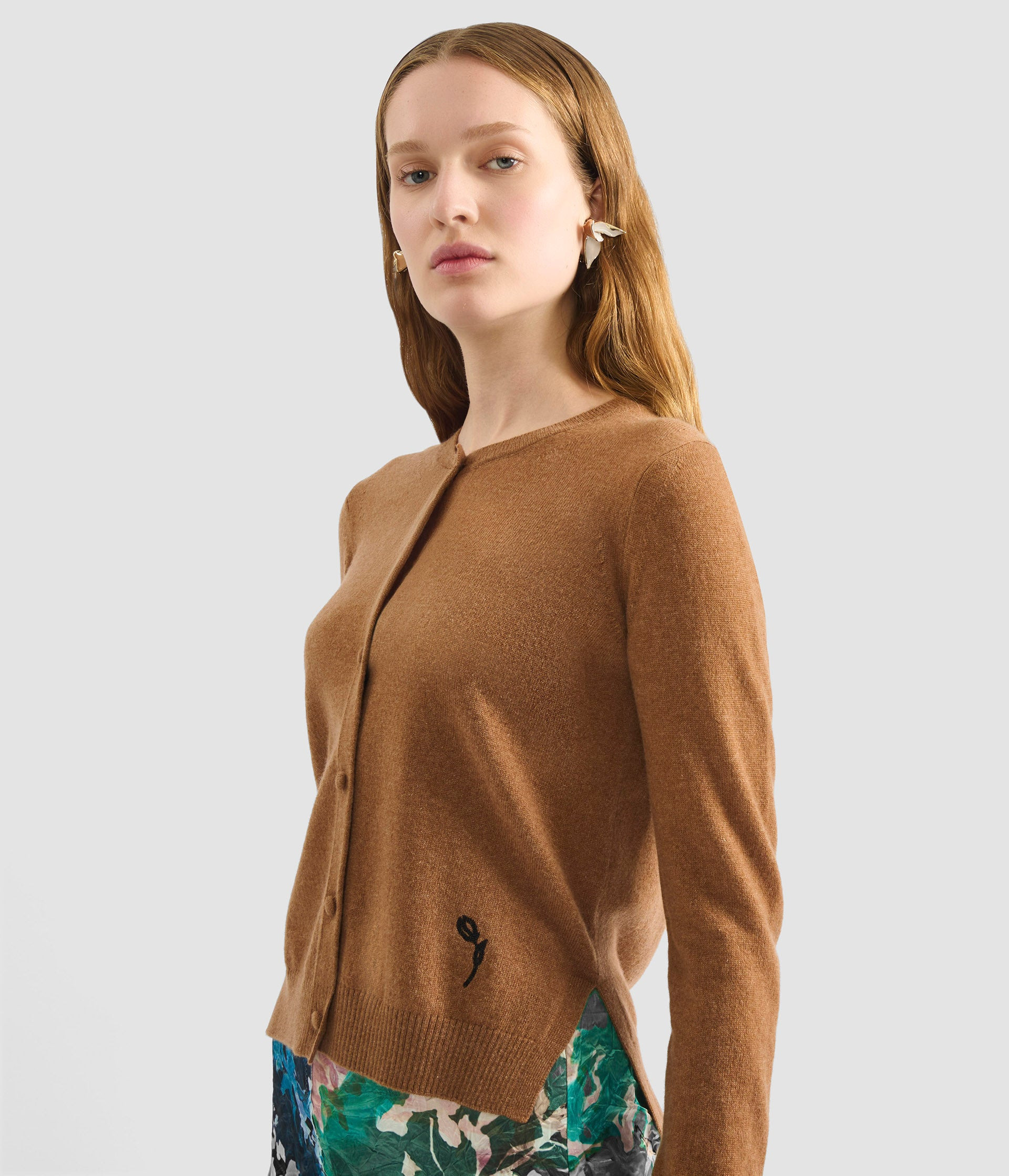 CASHMERE CREW NECK CARDIGAN - 5