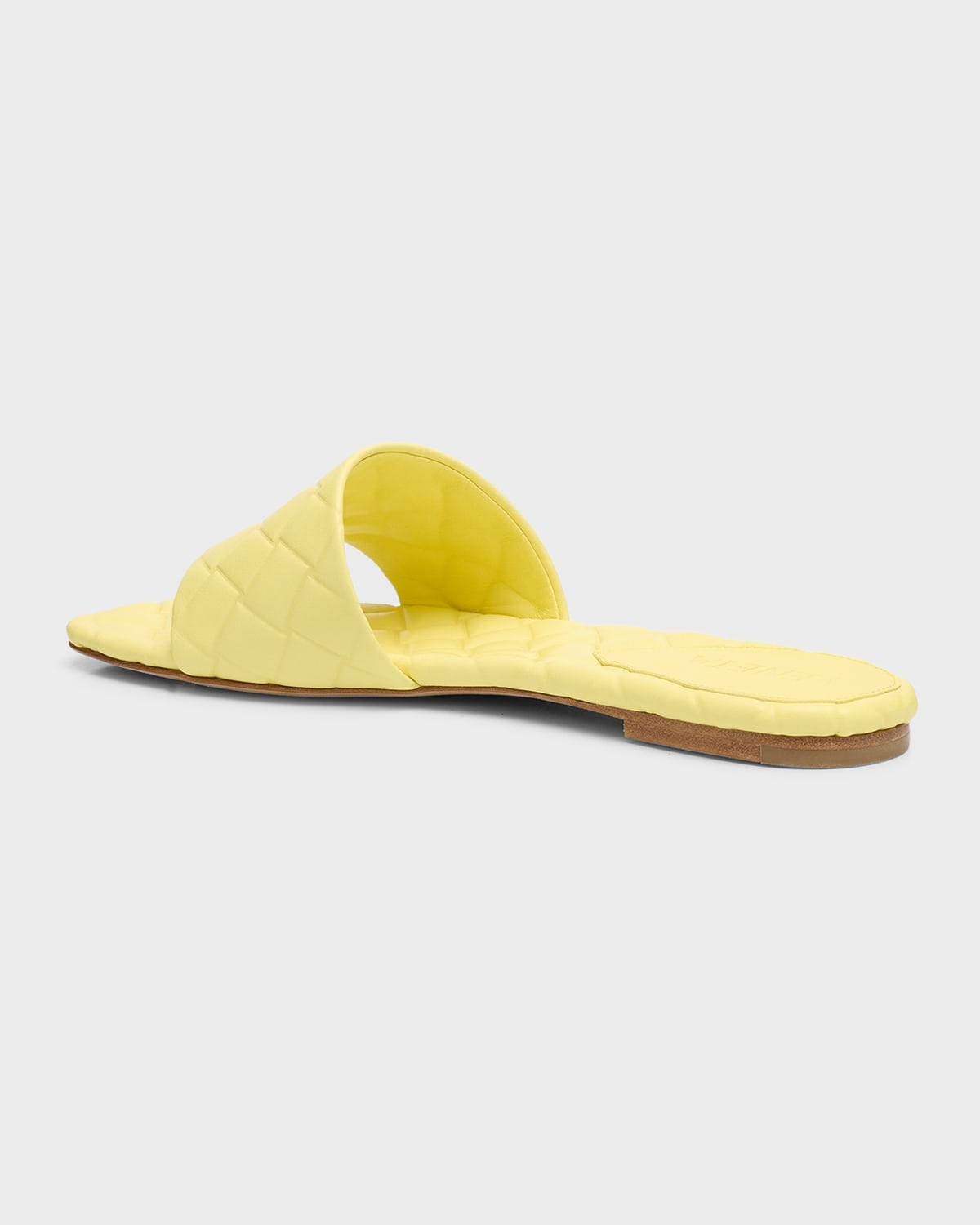 Quilted Leather Flat Slide Sandals - 4
